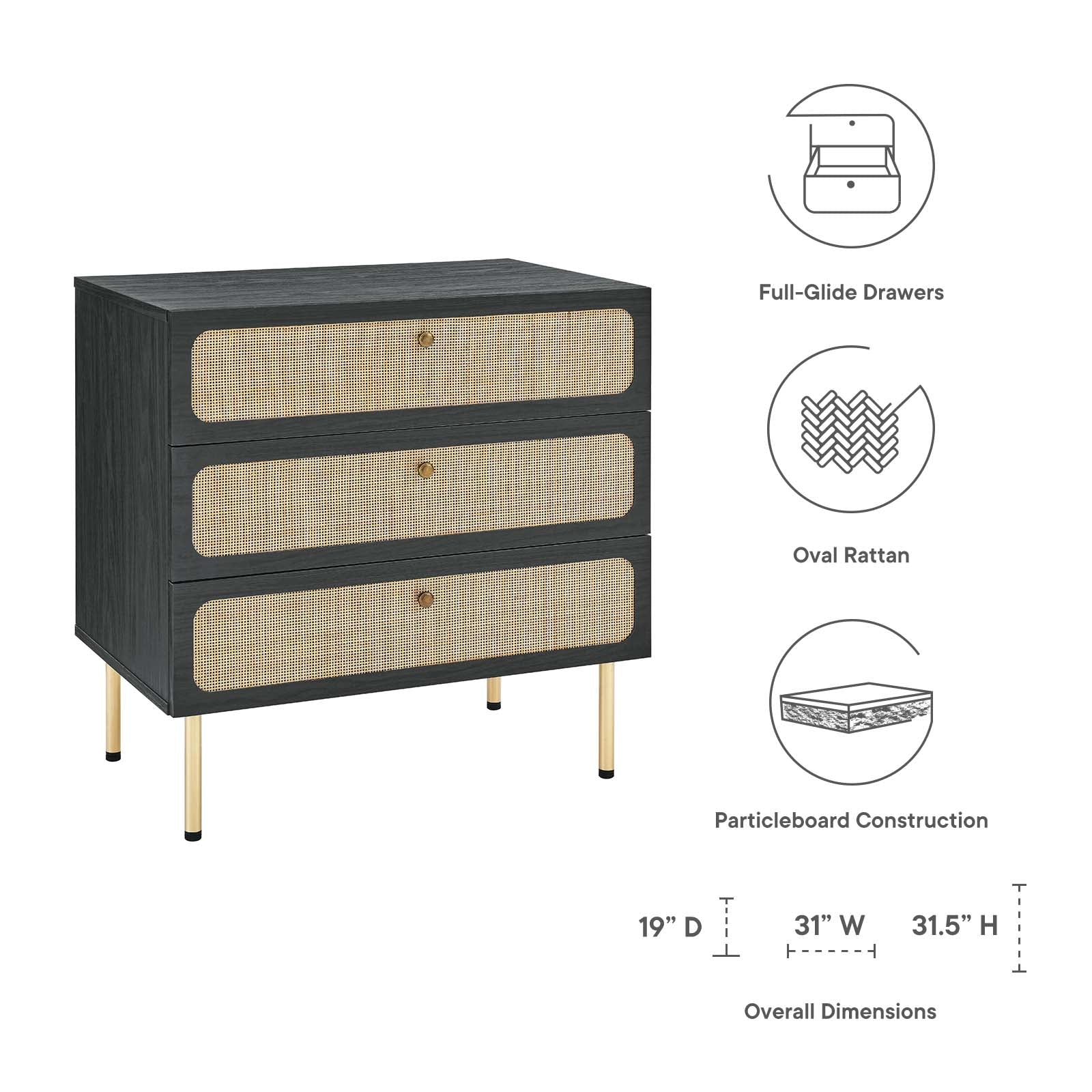 Chaucer 3-Drawer Chest By Modway - MOD-7064 - Image 7