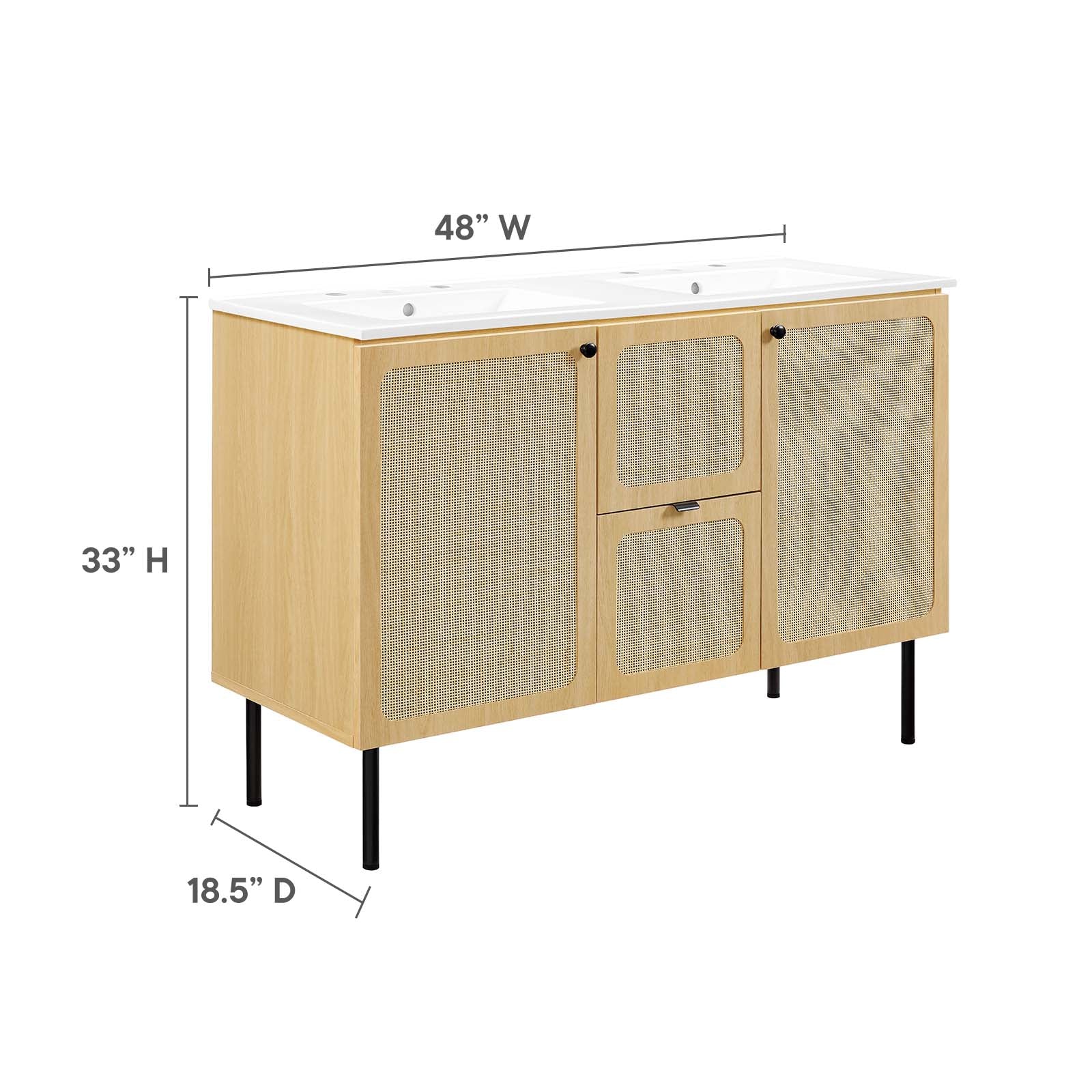 Chaucer 48" Double Sink Bathroom Vanity By Modway - EEI-6701 - Image 28