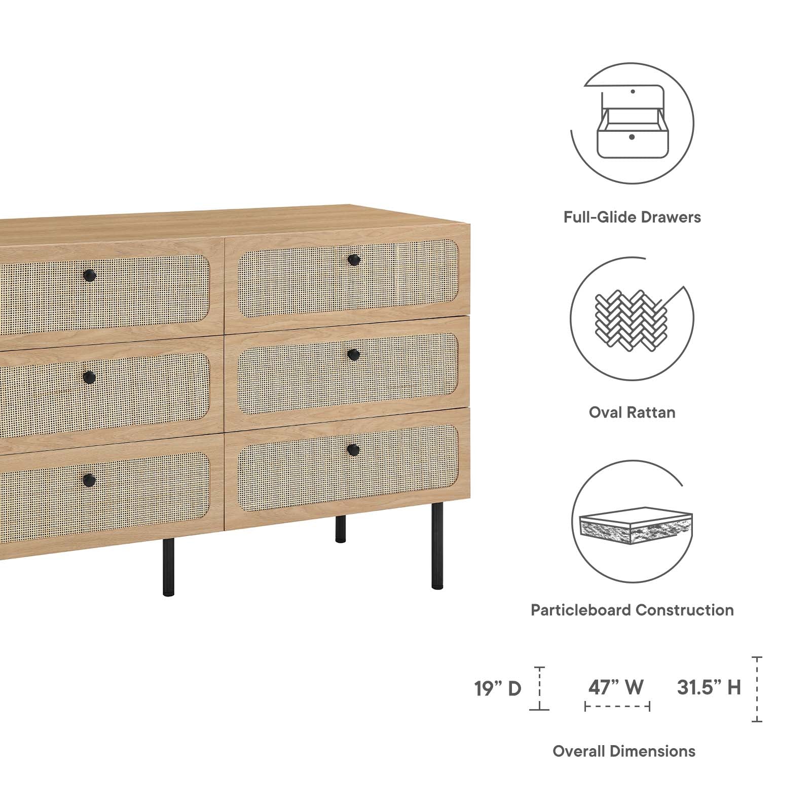 Chaucer 6-Drawer Compact Dresser By Modway - MOD-7066 - Image 14