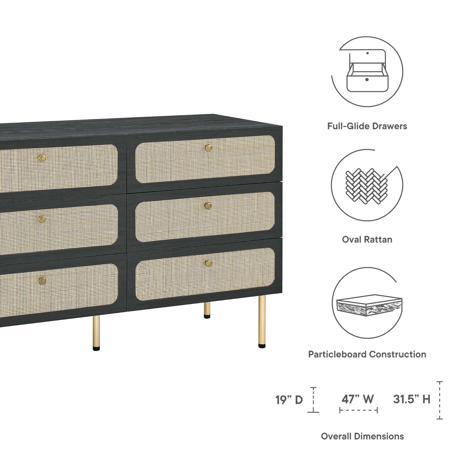 Chaucer 6-Drawer Compact Dresser By Modway - MOD-7066 - Image 7