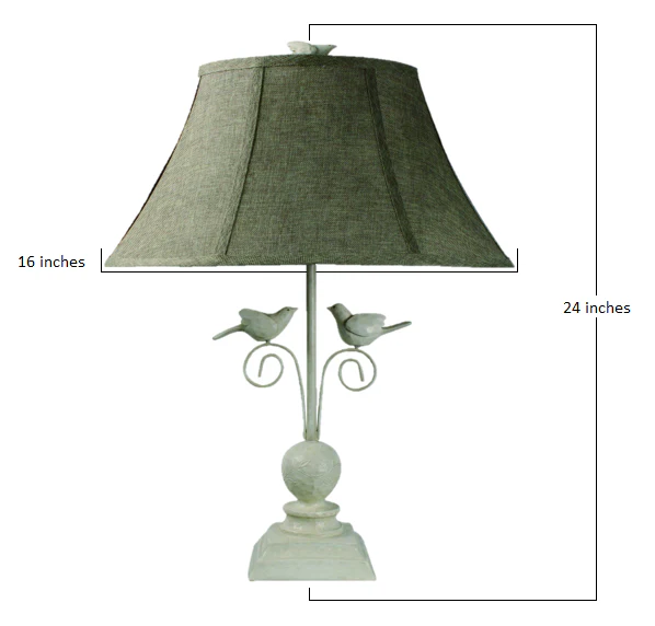 Cheerful White Table Lamp with 3D White Birds By Homeroots - Image 2