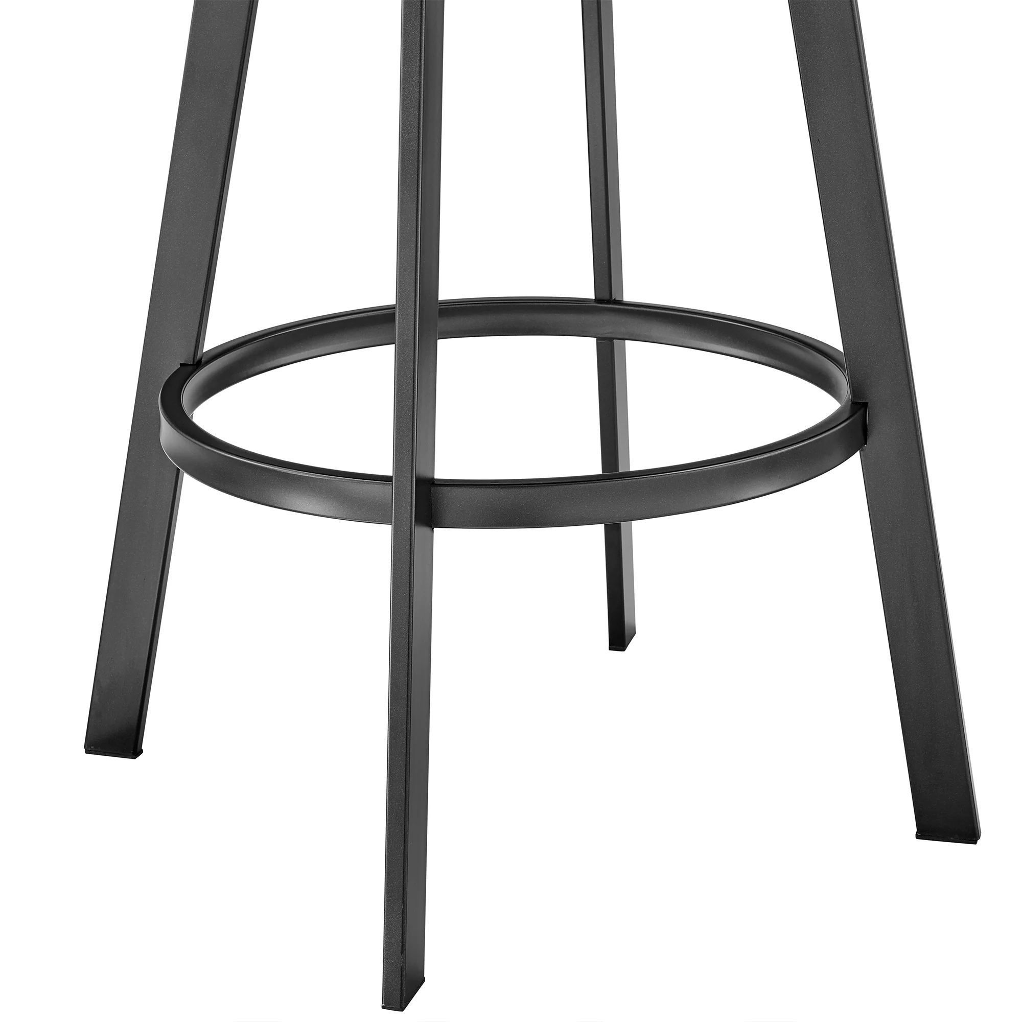 Chelsea 26" Counter Height Swivel Bar Stool in Black Finish and Black Faux Leather By Armen Living - Image 8