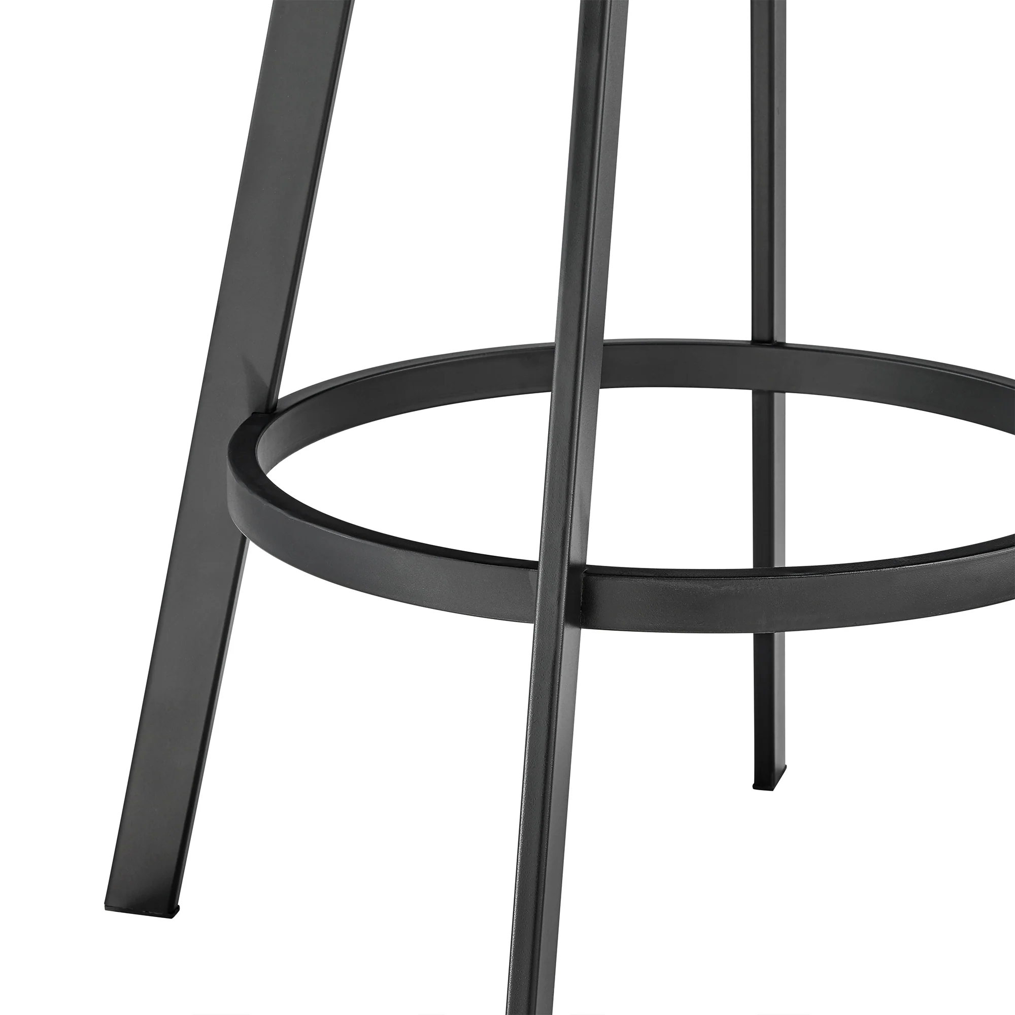 Chelsea 26" Counter Height Swivel Bar Stool in Black Finish and Gray Faux Leather By Armen Living - Image 8