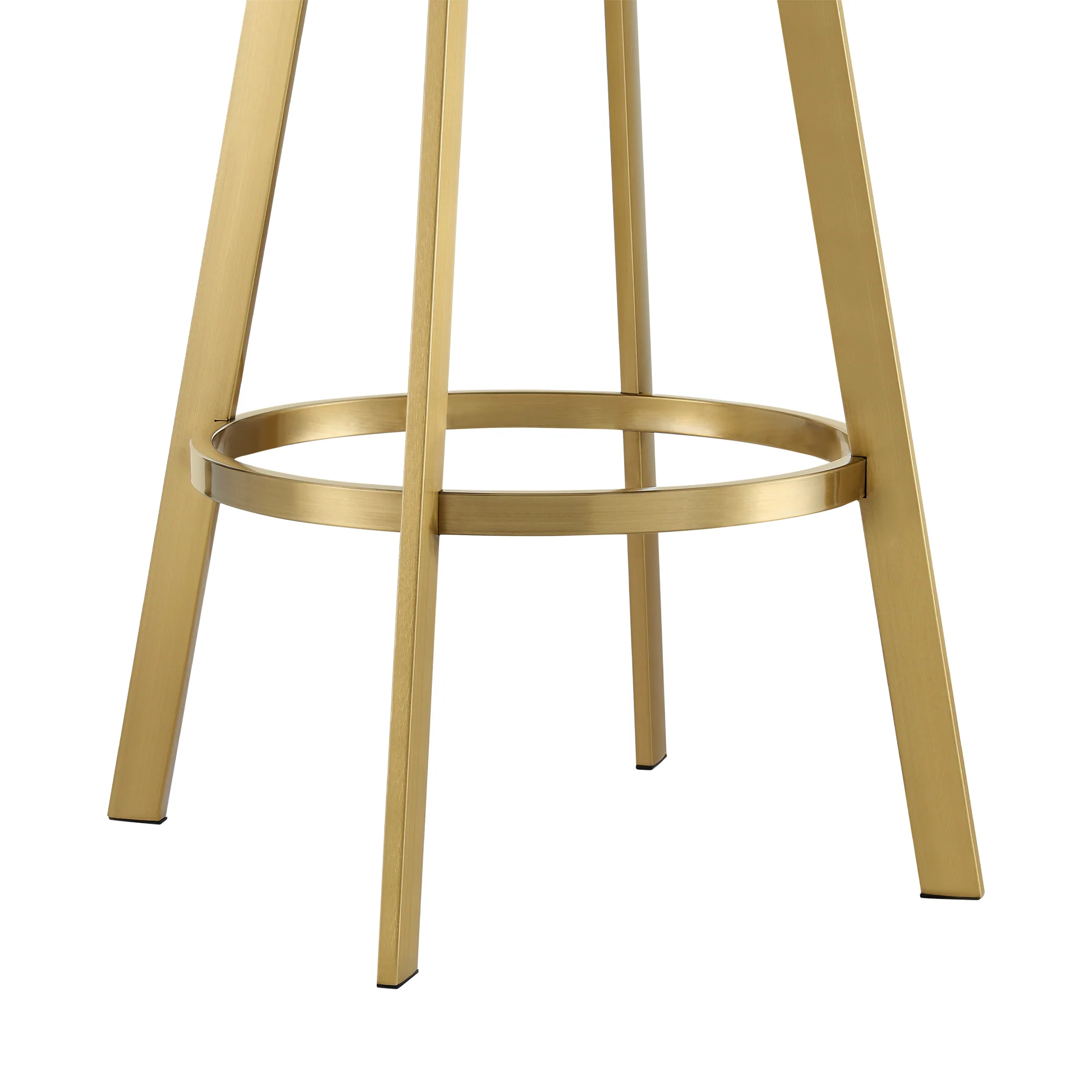 Chelsea 30" Swivel Bar Stool with Gold Brushed Stainless Steel and Silver Fabric By Armen Living - Image 8