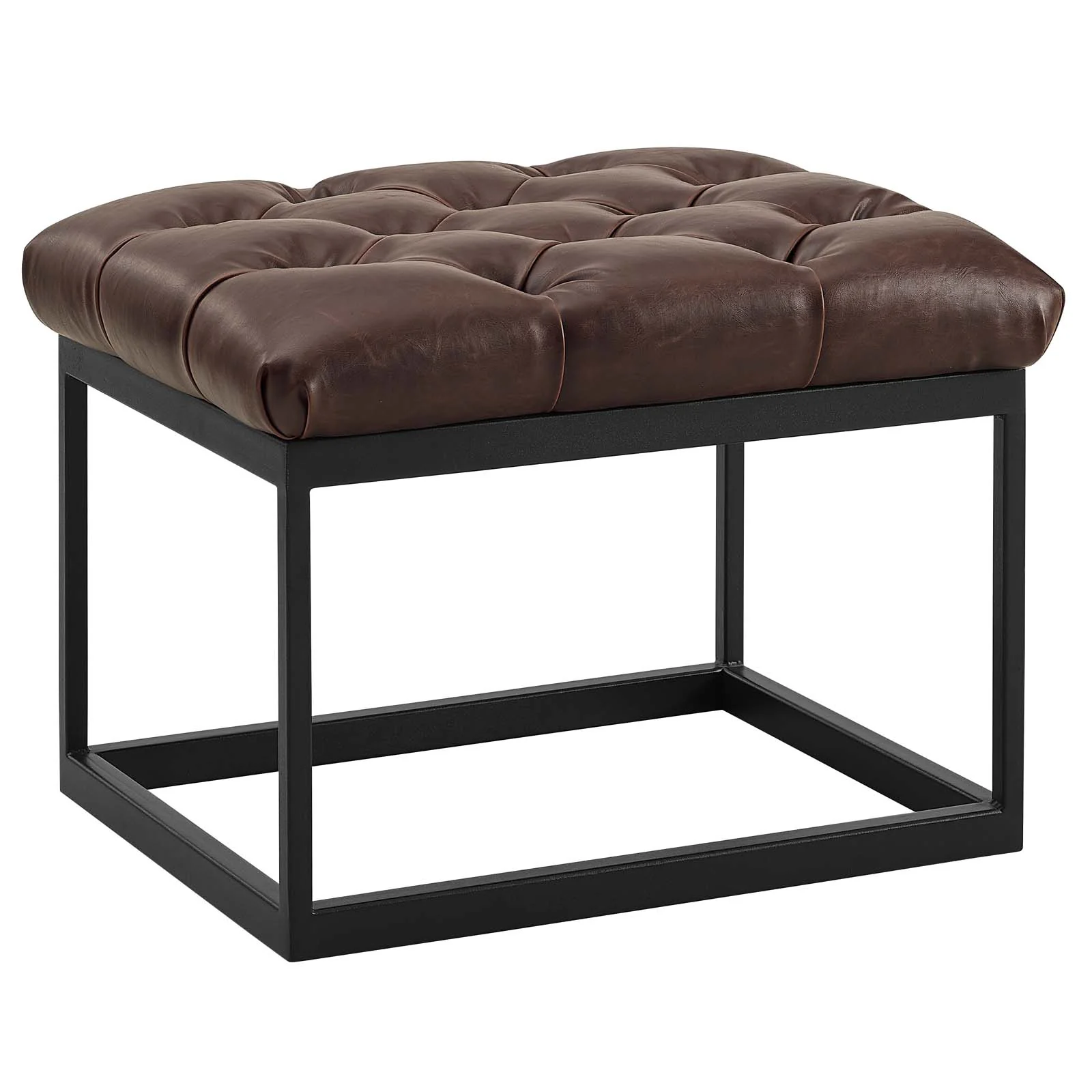 Cherish Antique Button Tufted Faux Leather Ottoman By Modway - EEI-3066 - Image 2