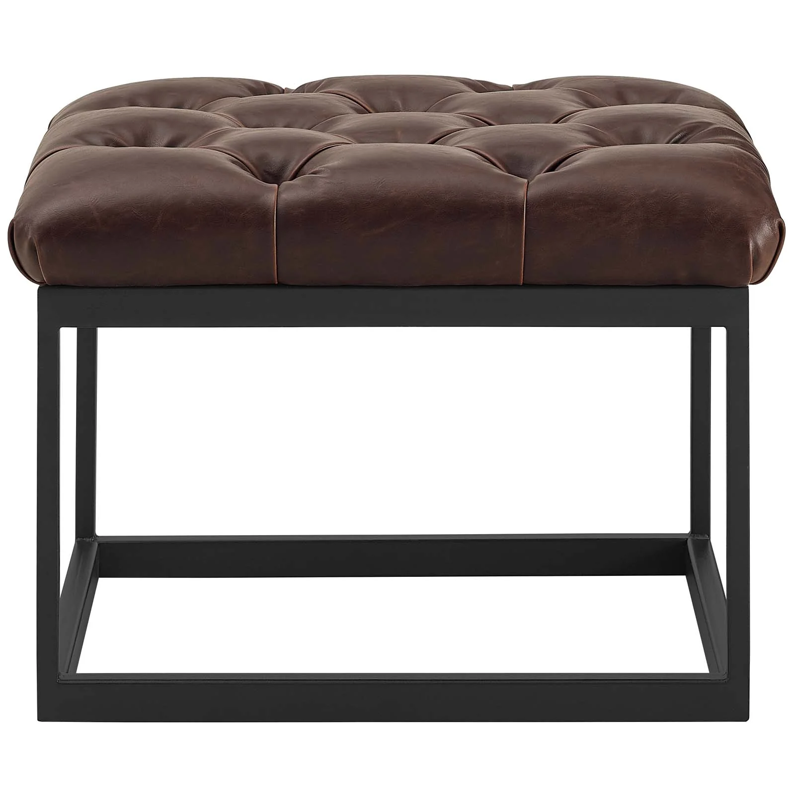 Cherish Antique Button Tufted Faux Leather Ottoman By Modway - EEI-3066 - Image 4