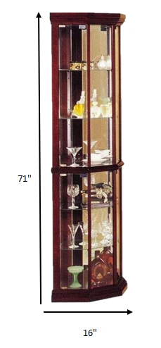 Cherry Glass Curio Cabinet By Homeroots - Image 2