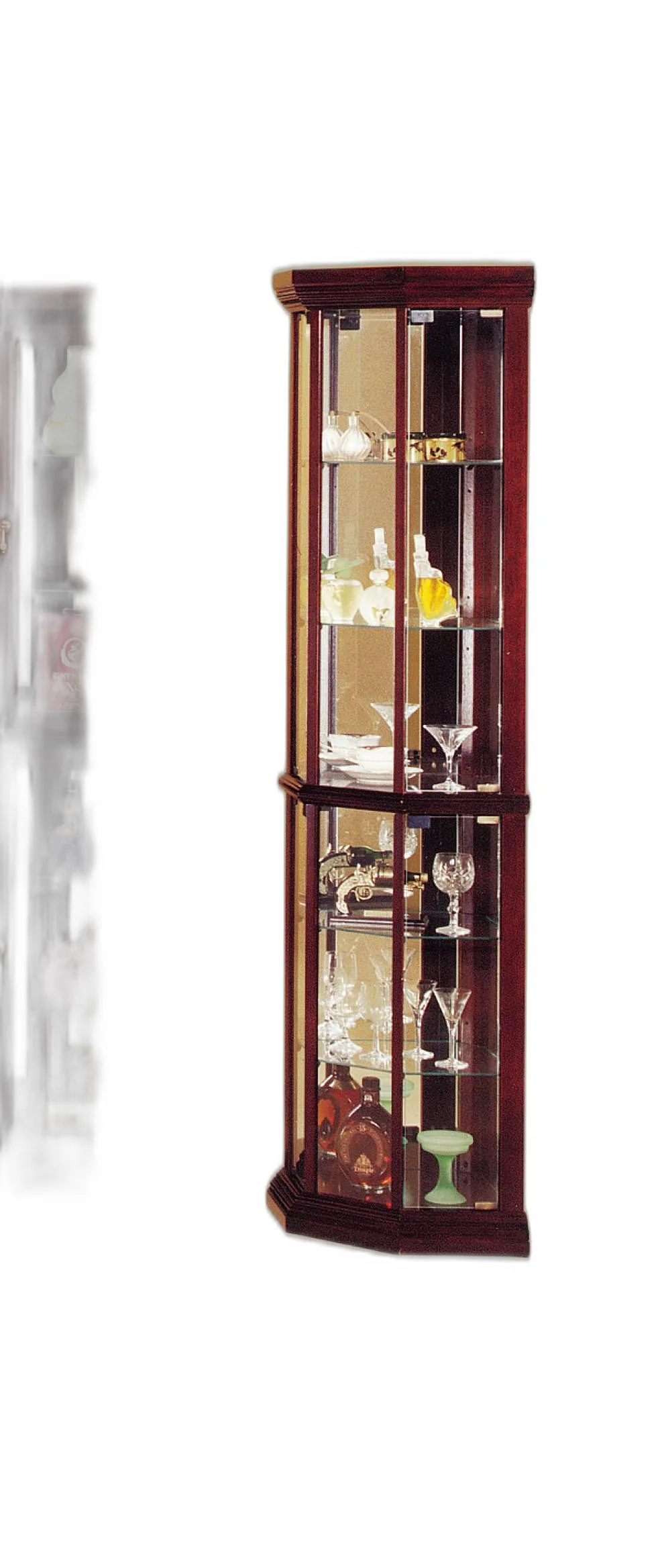 Cherry Glass Curio Cabinet By Homeroots - Image 3