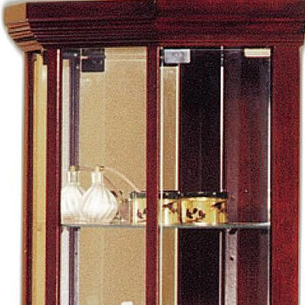 Cherry Glass Curio Cabinet By Homeroots - Image 5