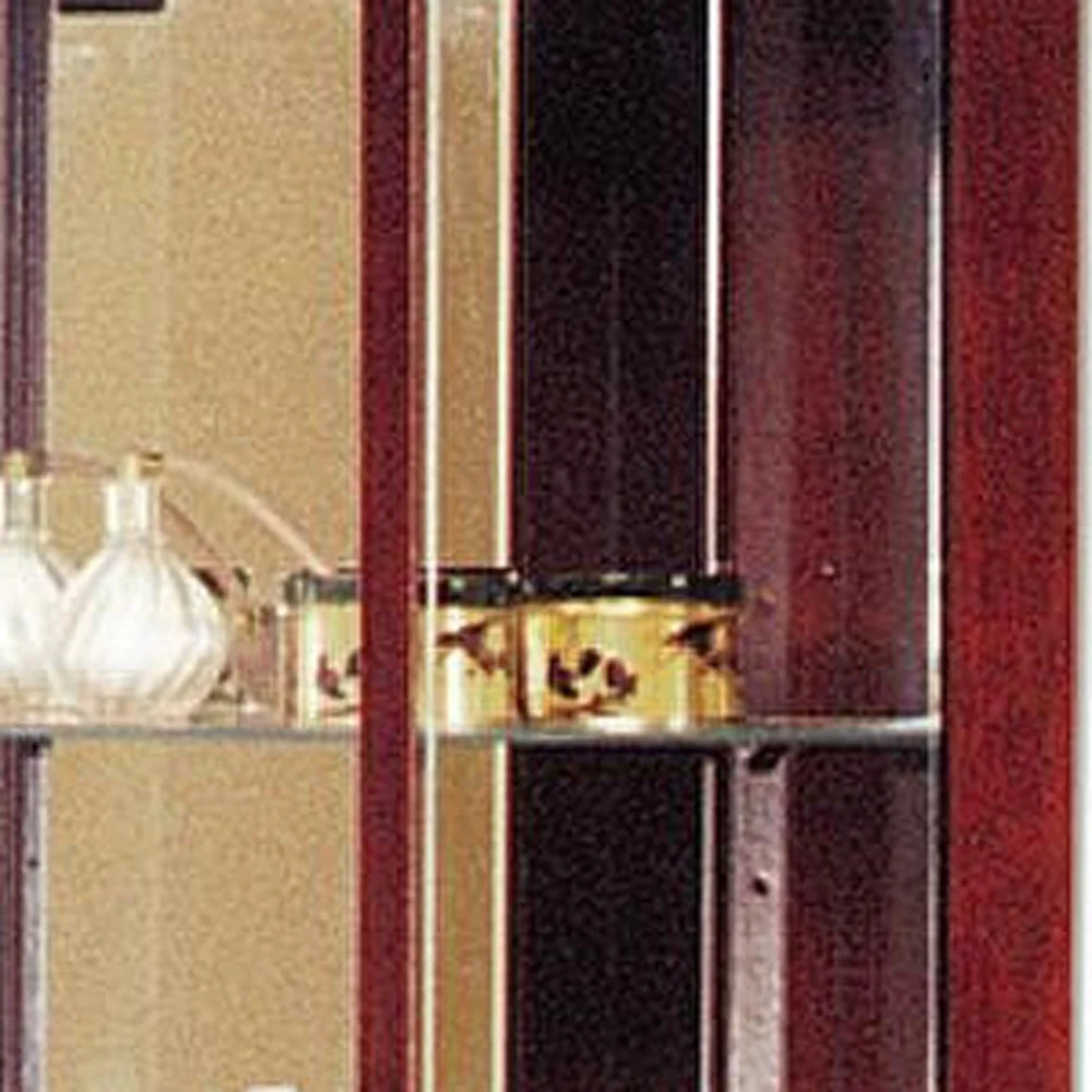 Cherry Glass Curio Cabinet By Homeroots - Image 6