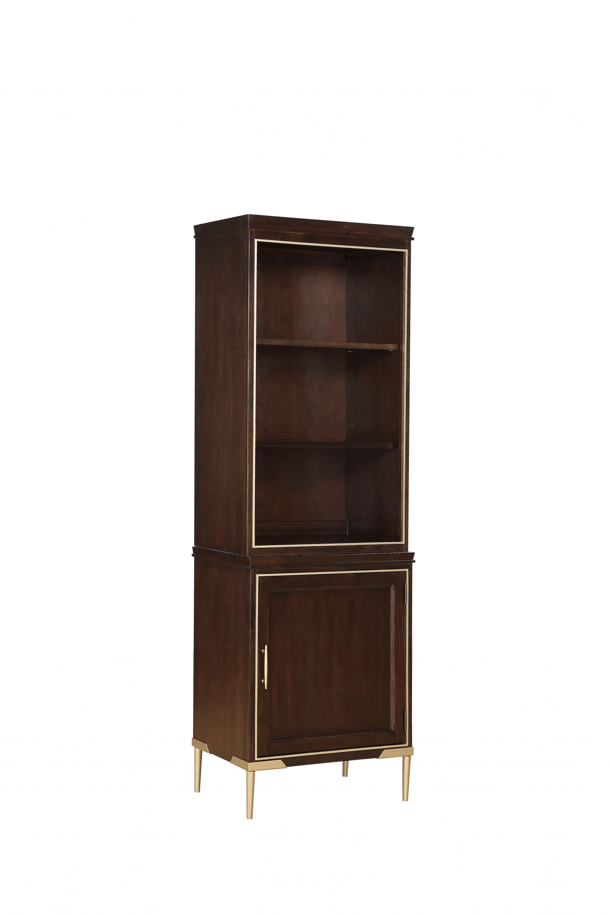 Cherry Metal Wood Entertainment Center (Set of 2) By Homeroots - Image 2