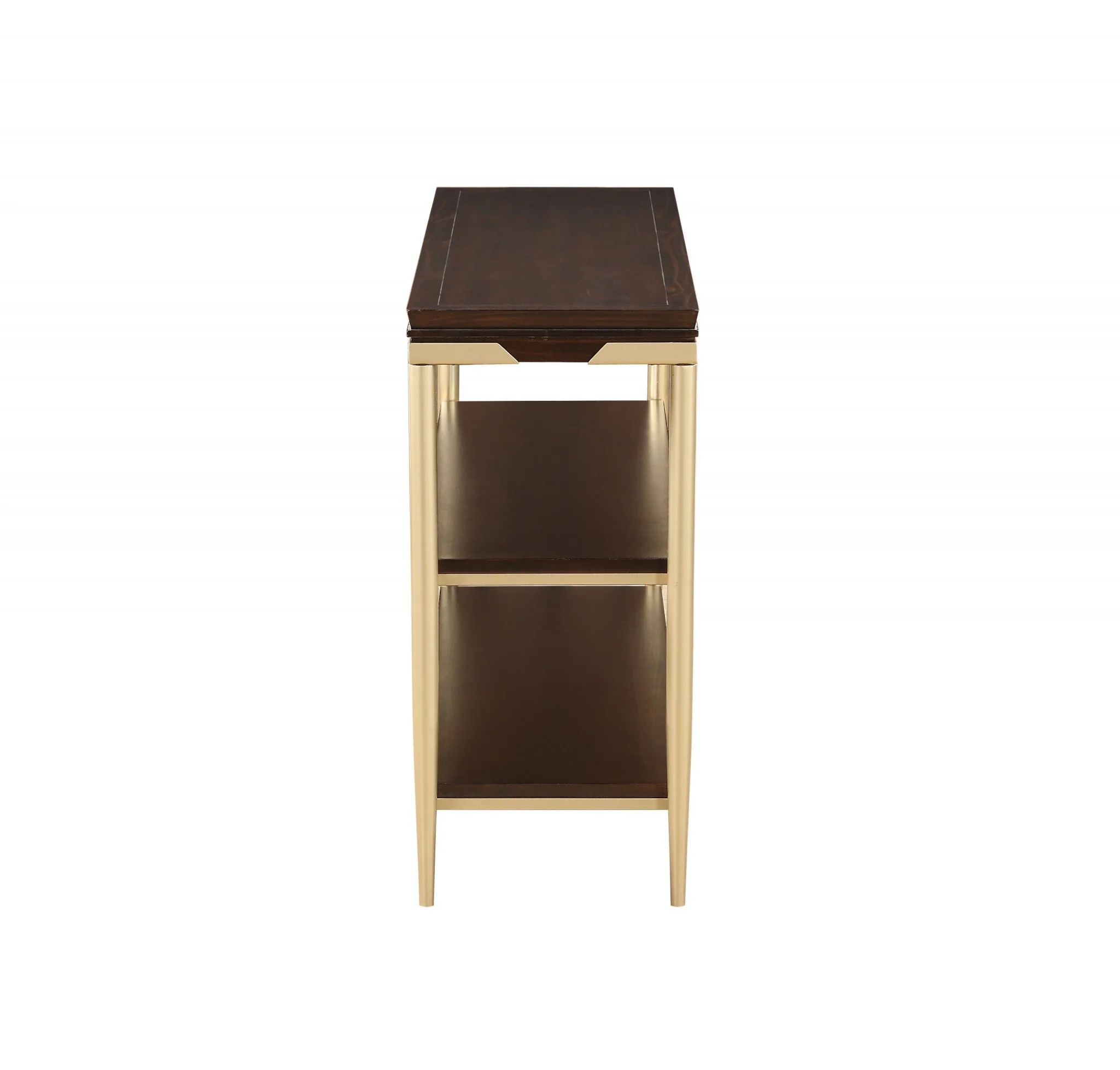 Cherry Metal Wood Sofa Table By Homeroots - Image 2
