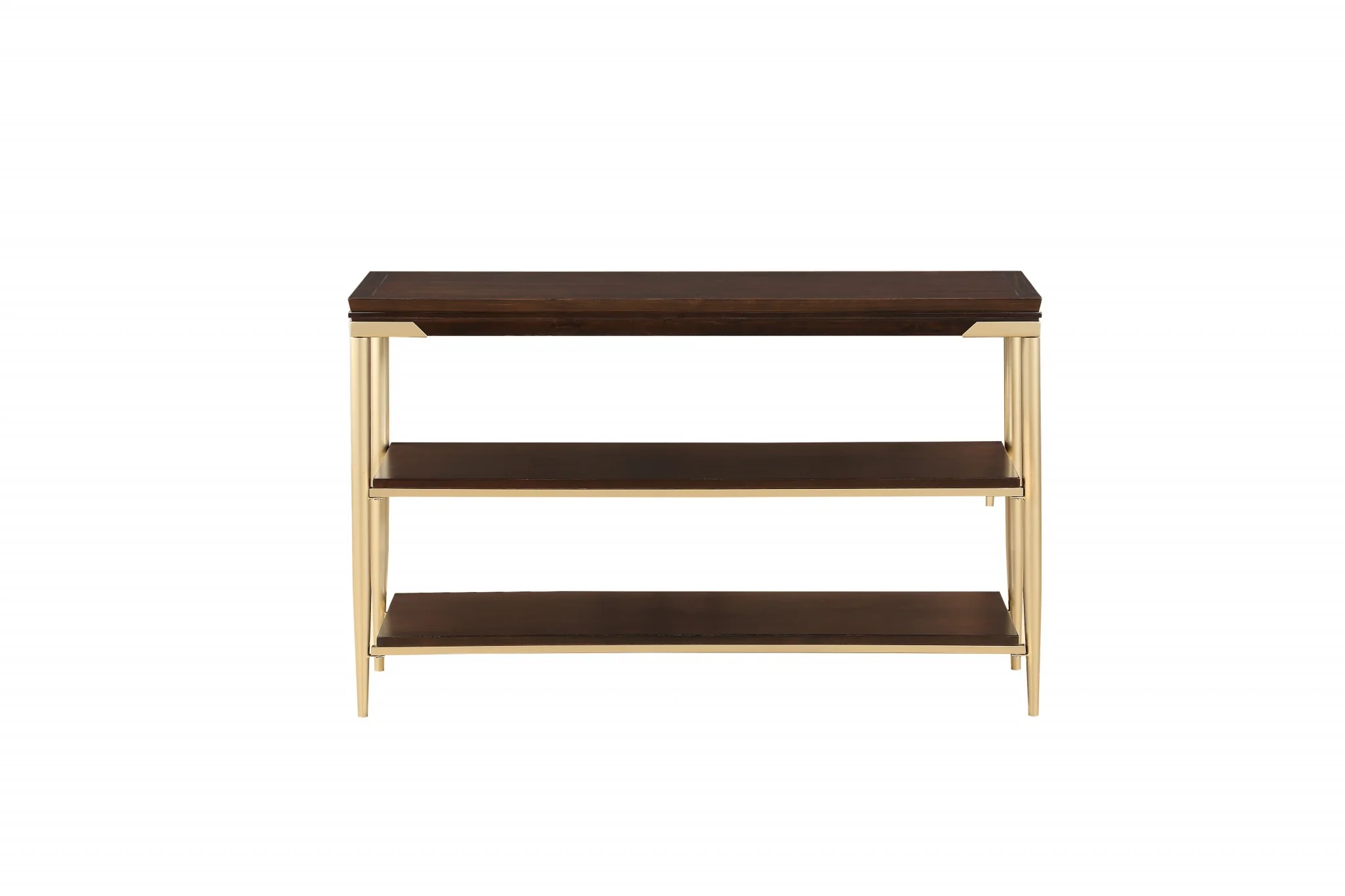 Cherry Metal Wood Sofa Table By Homeroots - Image 3