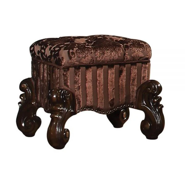 Cherry Oak Fabric Vanity Stool By Homeroots - Image 2