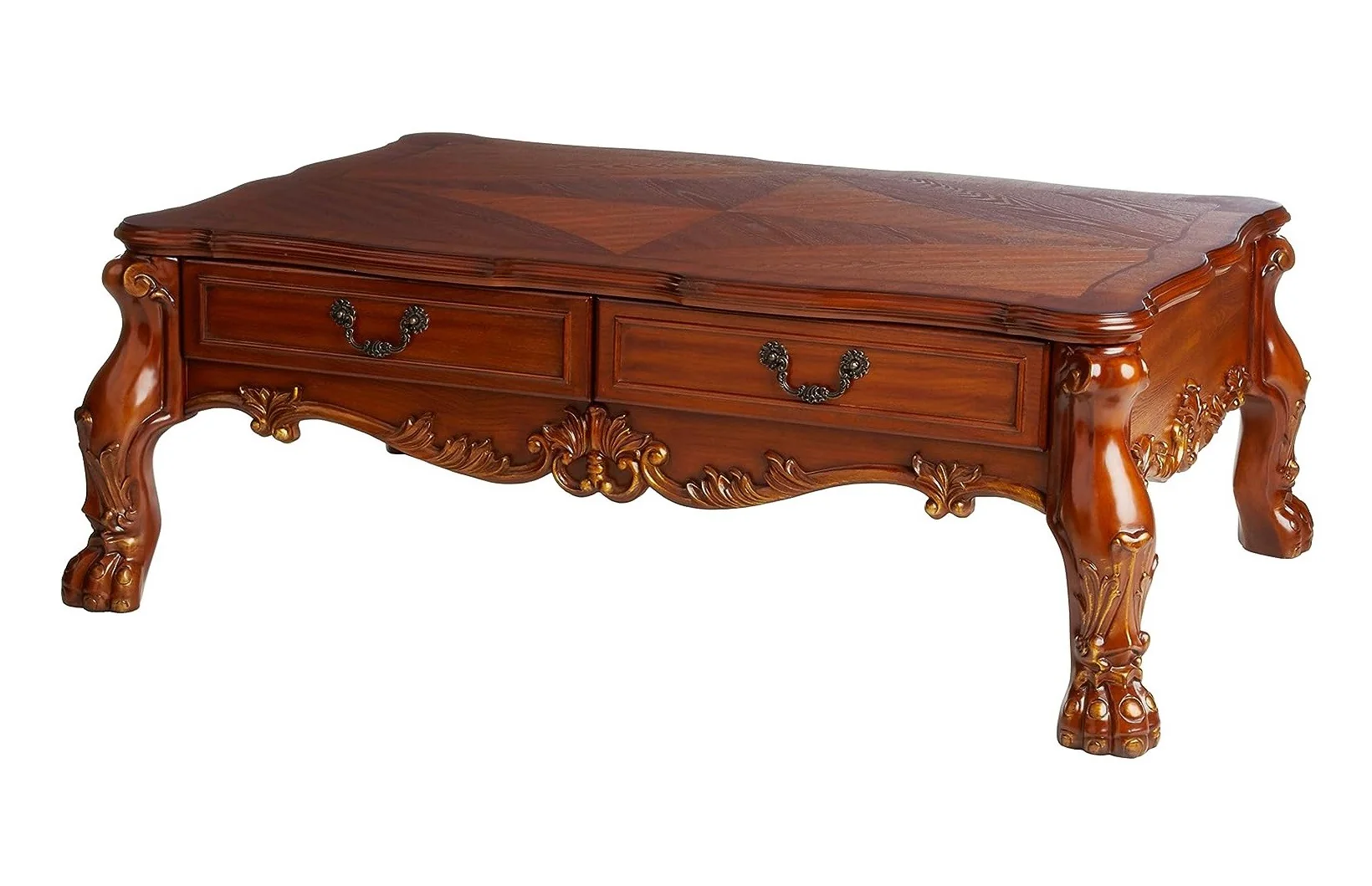 Cherry Oak Wood Coffee Table By Homeroots - Image 2