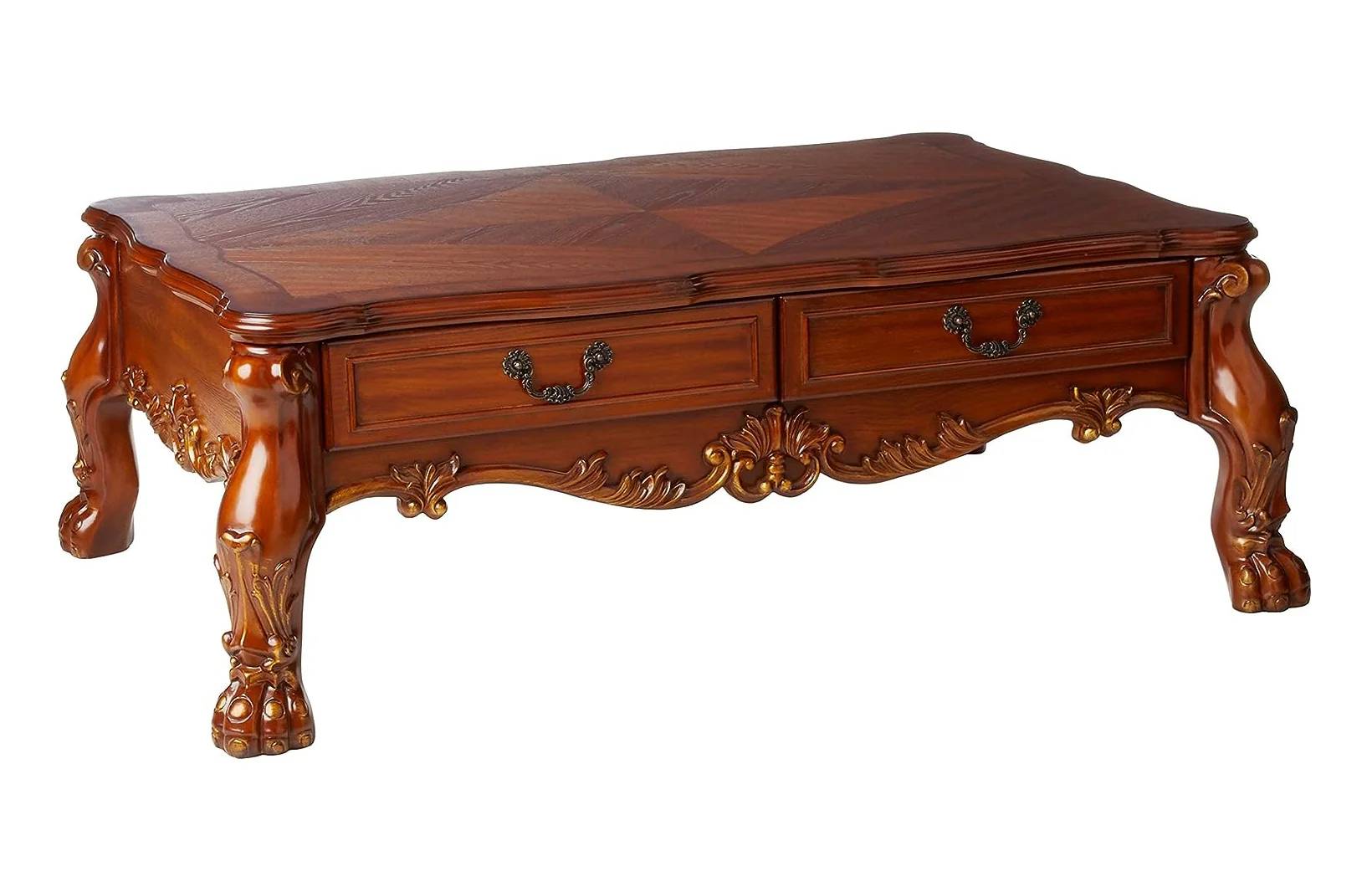 Cherry Oak Wood Coffee Table By Homeroots - Image 3