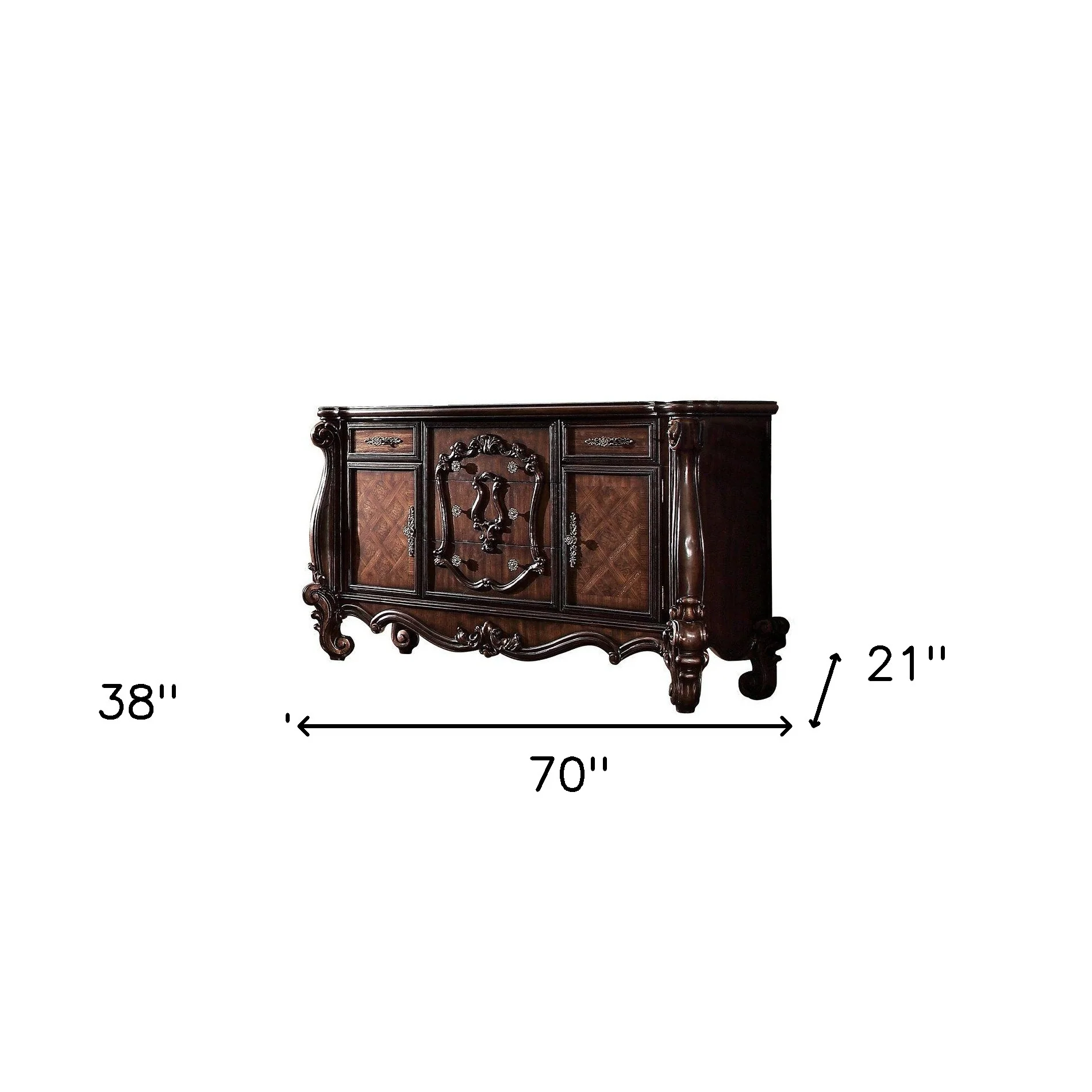 Cherry Oak Wood Dresser By Homeroots - 374251 - Image 3