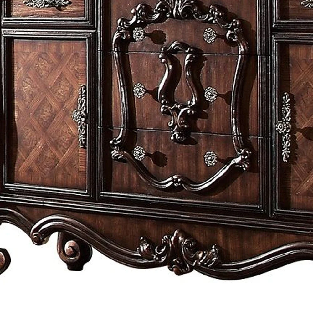Cherry Oak Wood Dresser By Homeroots - 374251 - Image 4