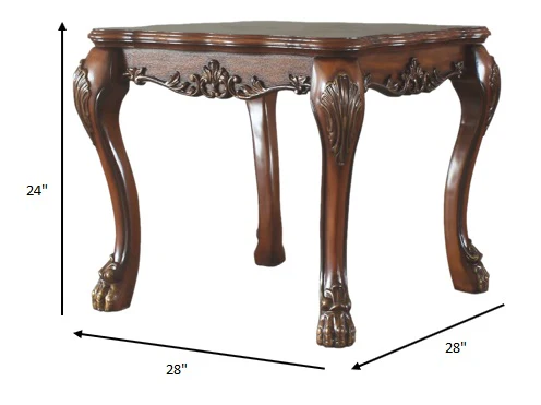 Cherry Oak Wood End Table By Homeroots - Image 2