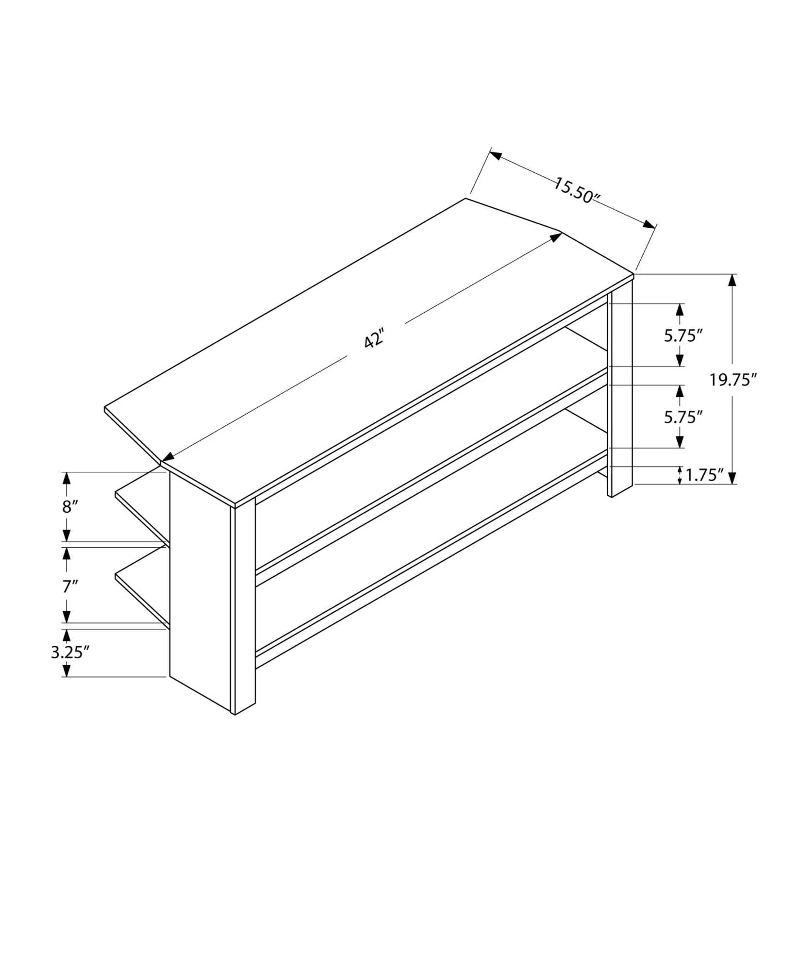 Cherry Particle Board Laminate TV Stand By Homeroots - Image 3