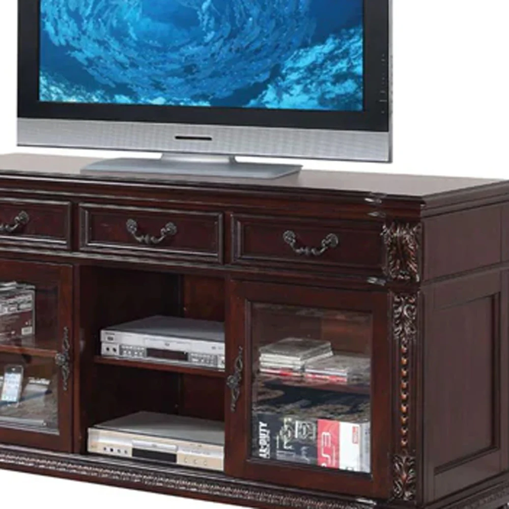 Cherry Poplar Wood Tv Stand By Homeroots - Image 2