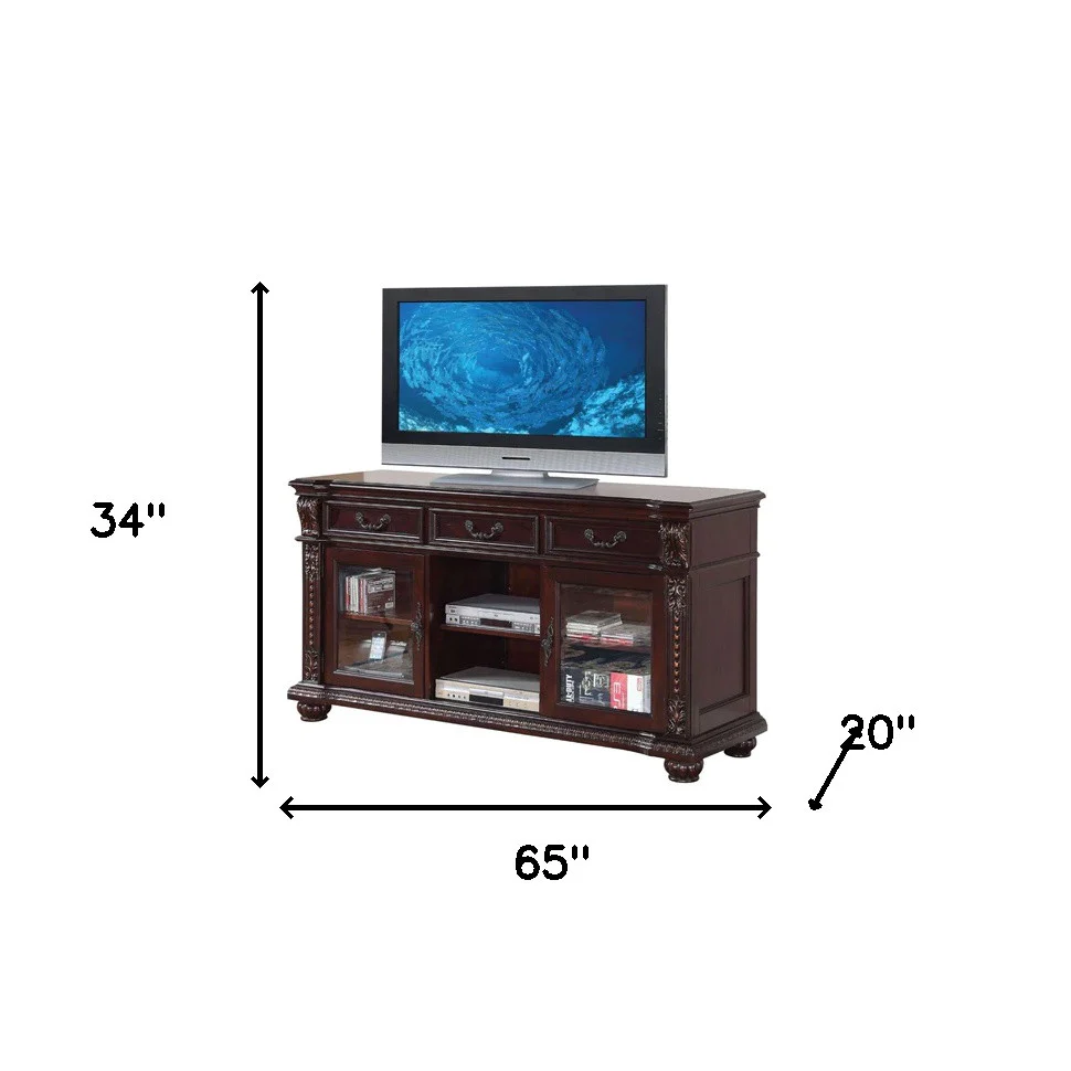 Cherry Poplar Wood Tv Stand By Homeroots - Image 3