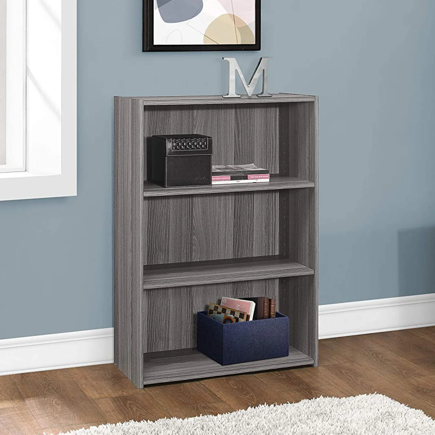 Cherry Shelves Bookcase By Homeroots - Image 18