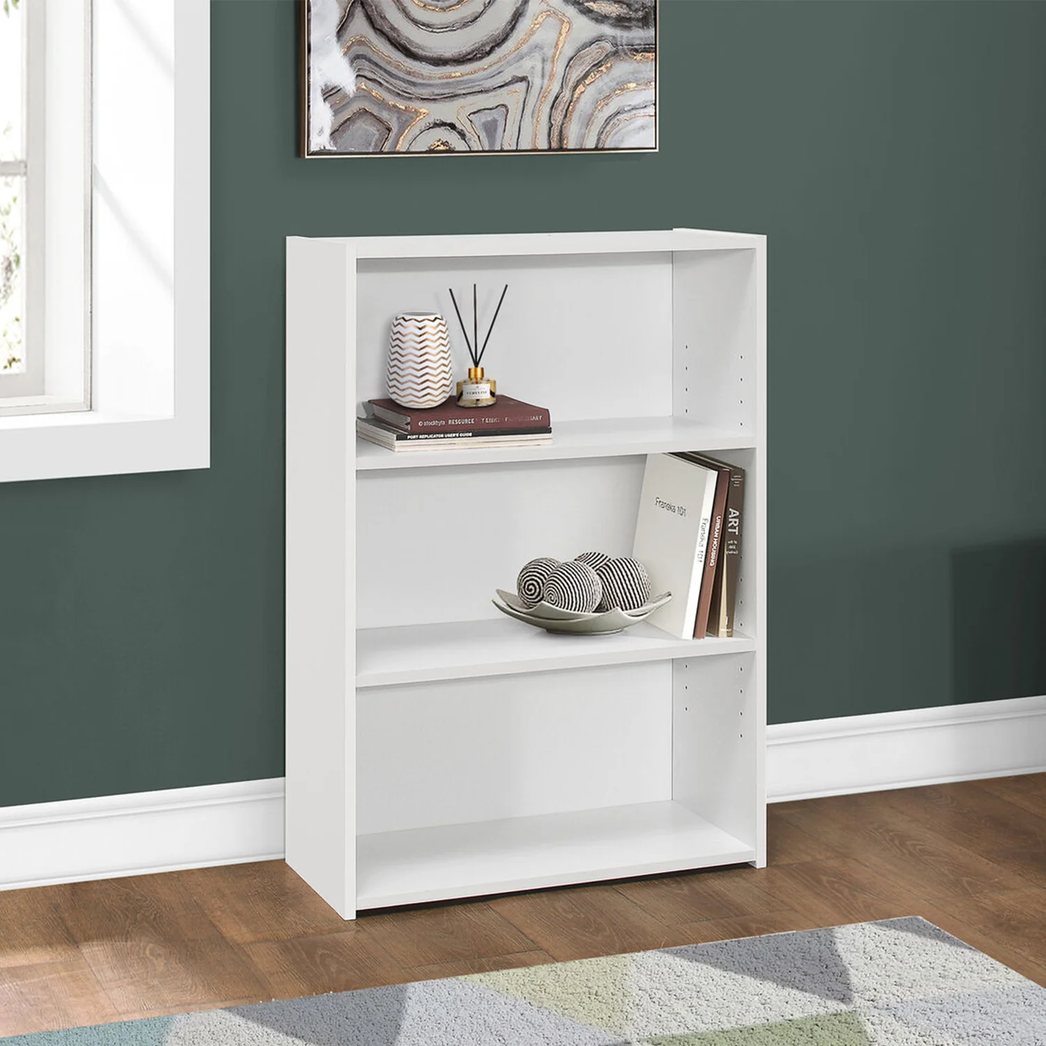 Cherry Shelves Bookcase By Homeroots - Image 23