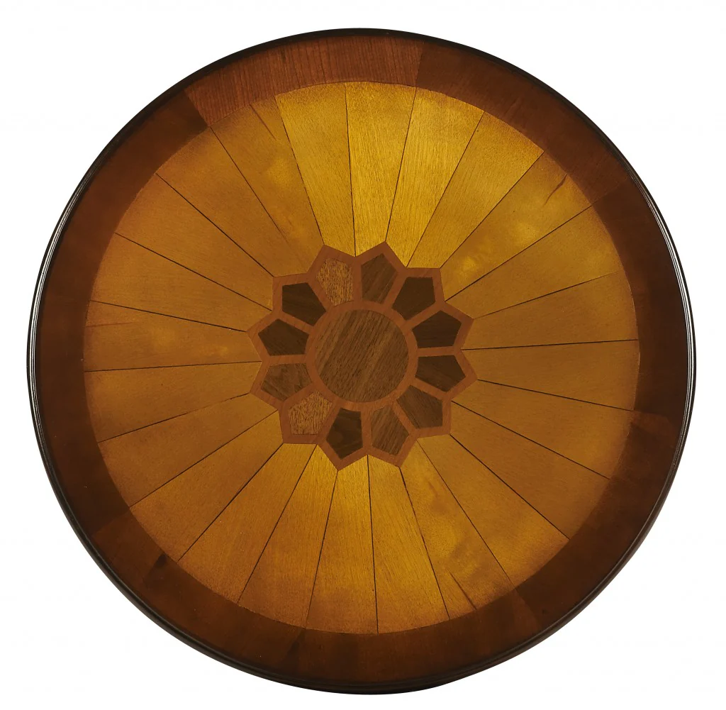 Cherry With Maple Inlay Round Accent Table By Homeroots - Image 2