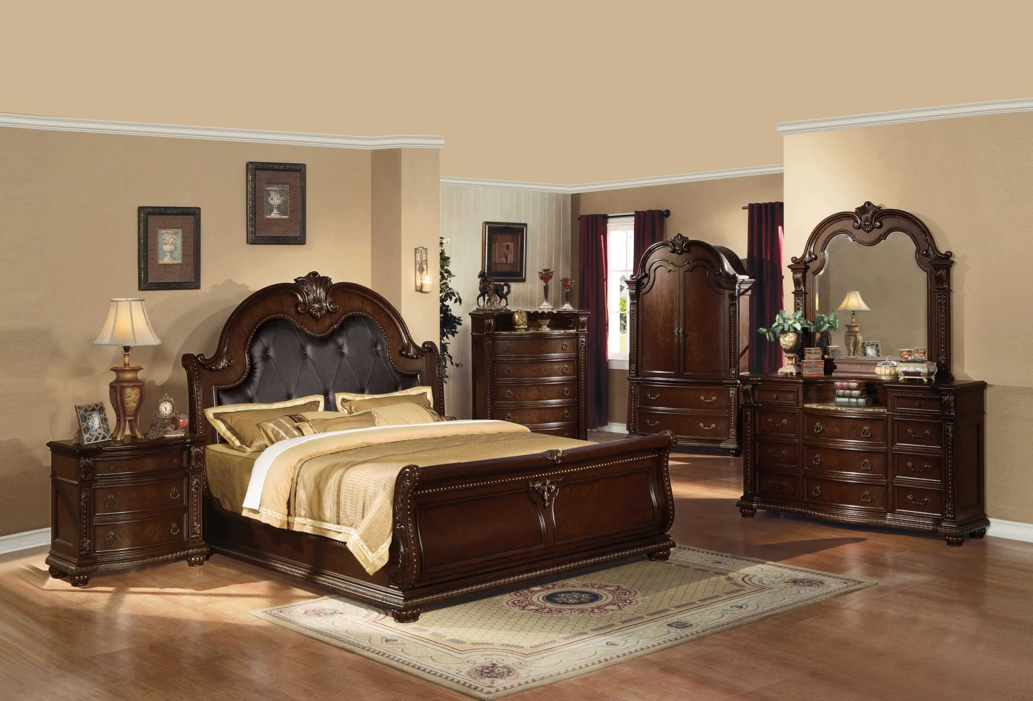 Cherry Wood Chest Wmarble Top By Homeroots - Image 2