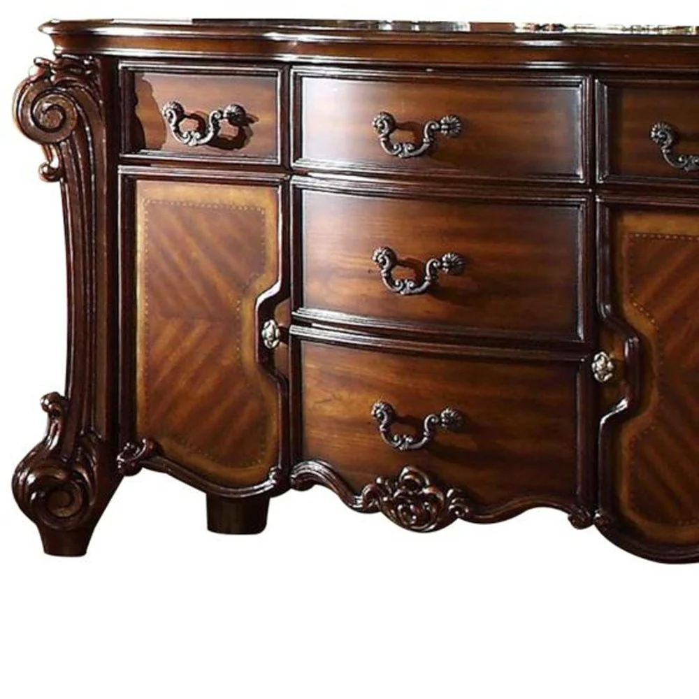 Cherry Wood Dresser By Homeroots - 374249 - Image 4