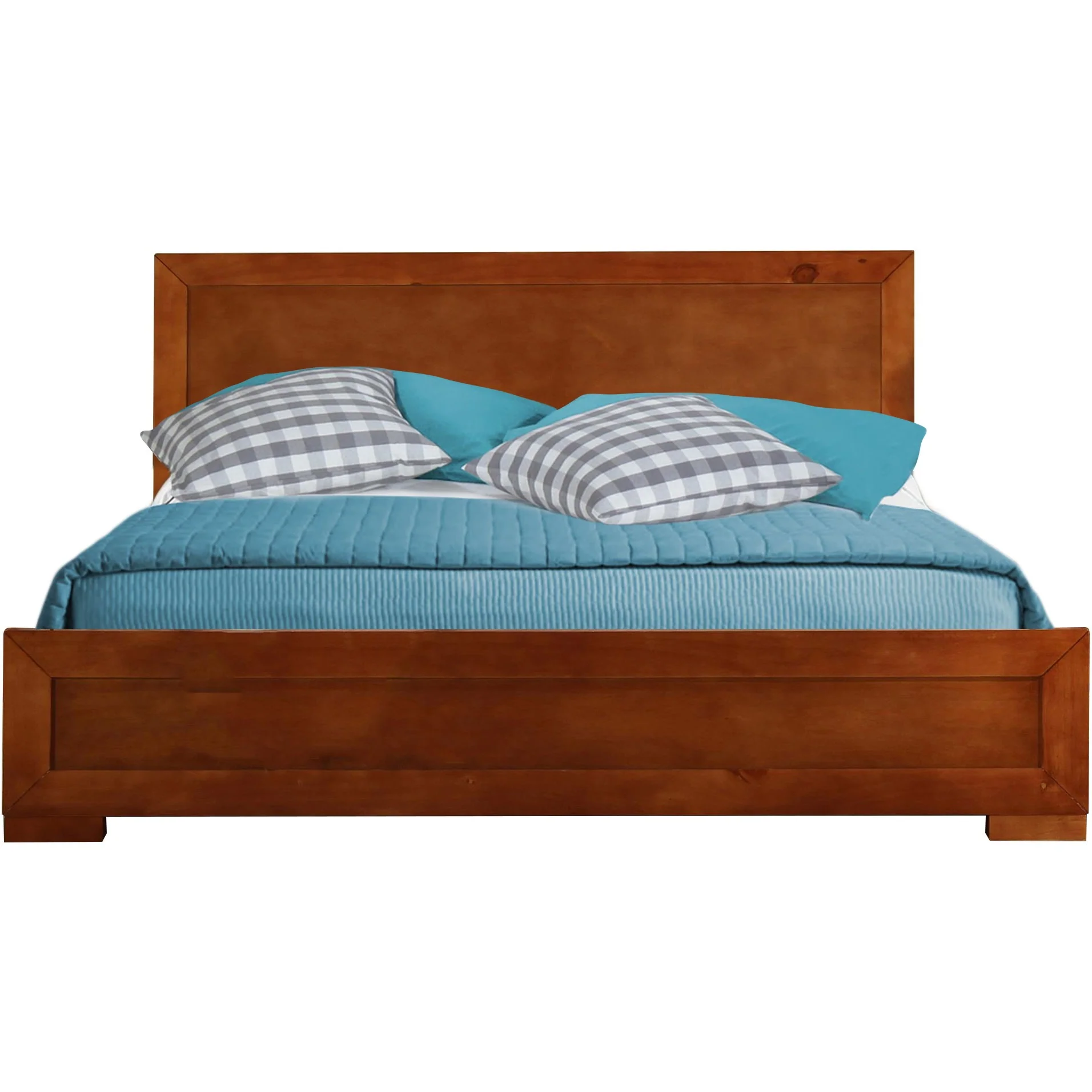 Cherry Wood King Platform Bed By Homeroots - 397090 - Image 2