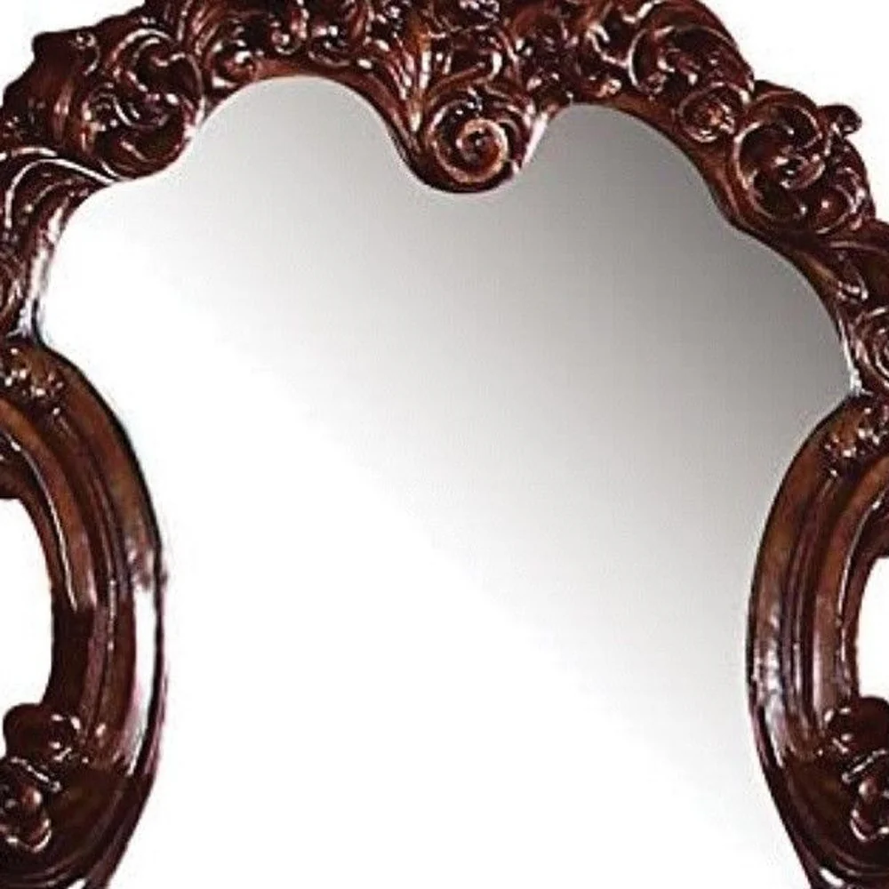 Cherry Wood Mirror By Homeroots - Image 2