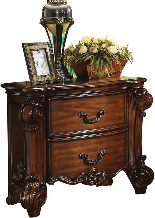 Cherry Wooden Nightstand By Homeroots - Image 2