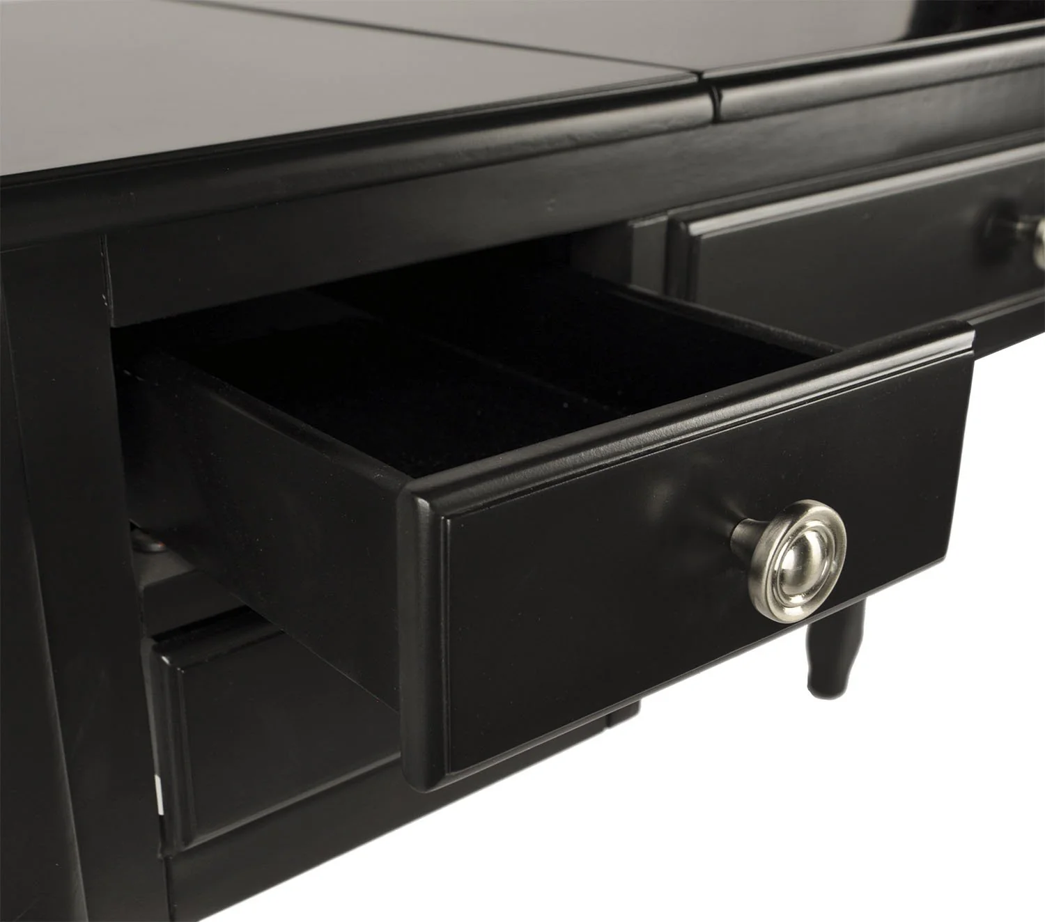 Cherub Vanity Set Featuring Stool And Mirror Black By Benzara - Image 7