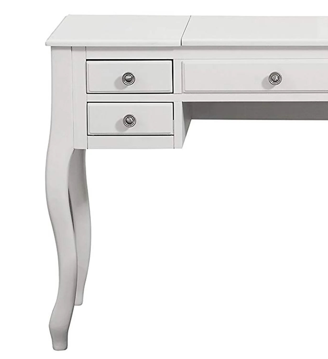 Cherub Vanity Set Featuring Stool And Mirror White By Benzara - Image 2