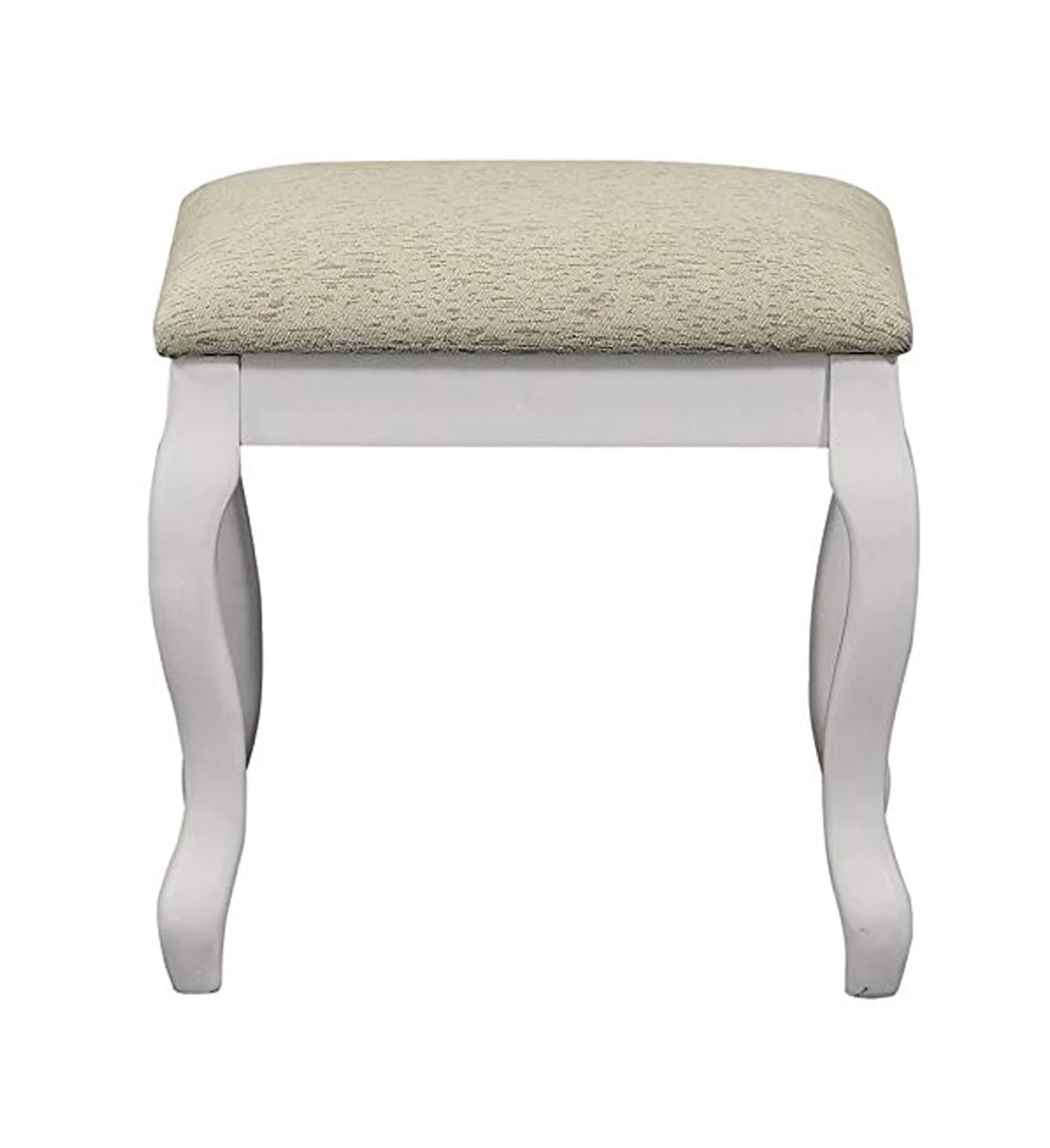 Cherub Vanity Set Featuring Stool And Mirror White By Benzara - Image 4