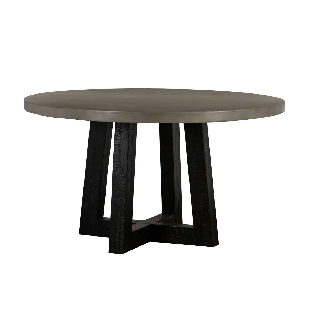 Chester Modern Concrete and Acacia Round Dining Table By Armen Living - Image 3