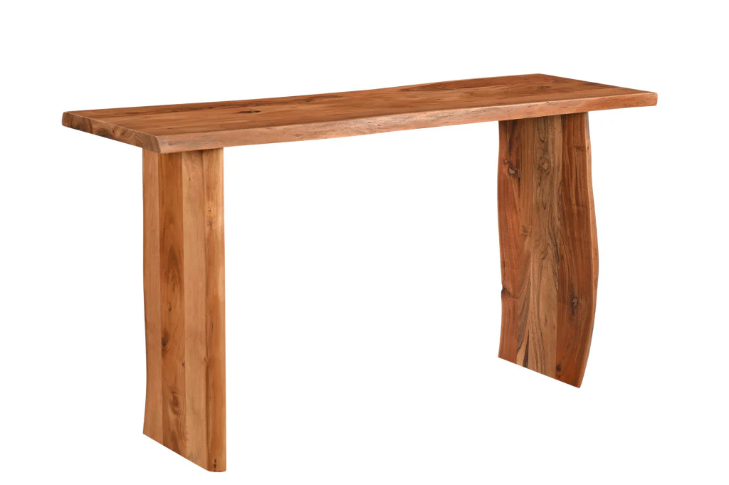 Chestnut Solid Wood Sled Console Table By Homeroots - Image 3