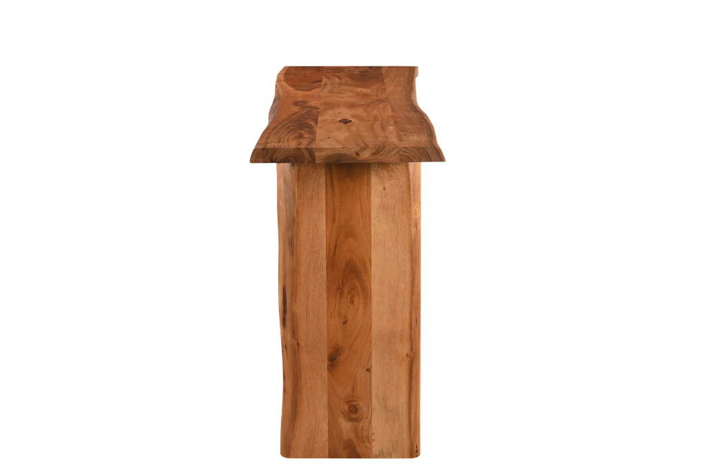Chestnut Solid Wood Sled Console Table By Homeroots - Image 4