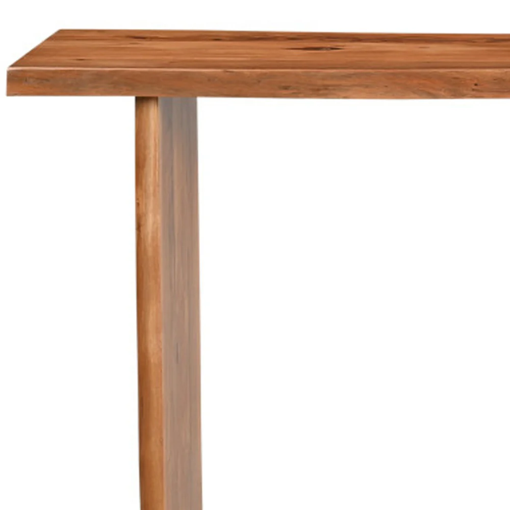 Chestnut Solid Wood Sled Console Table By Homeroots - Image 6
