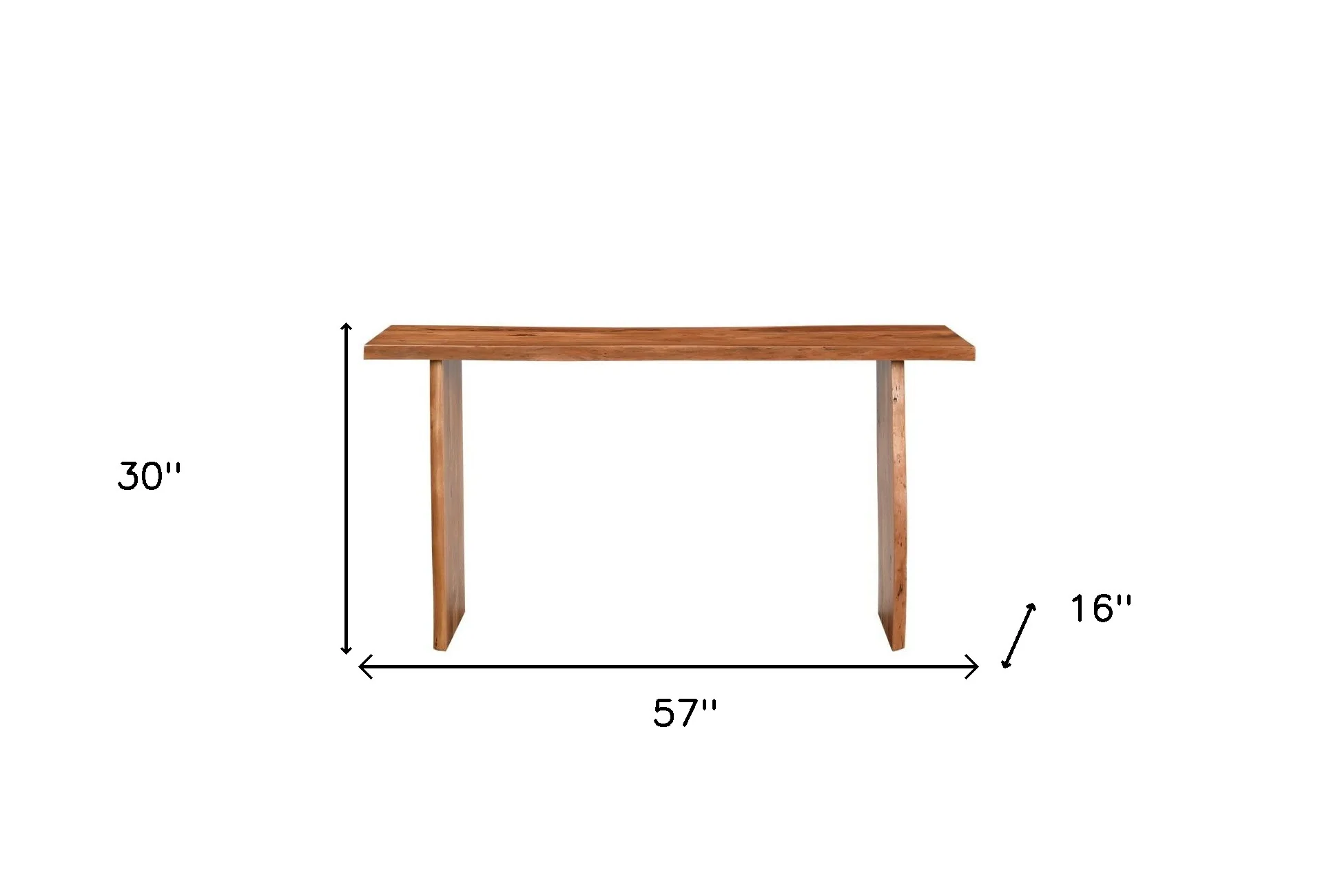 Chestnut Solid Wood Sled Console Table By Homeroots - Image 7