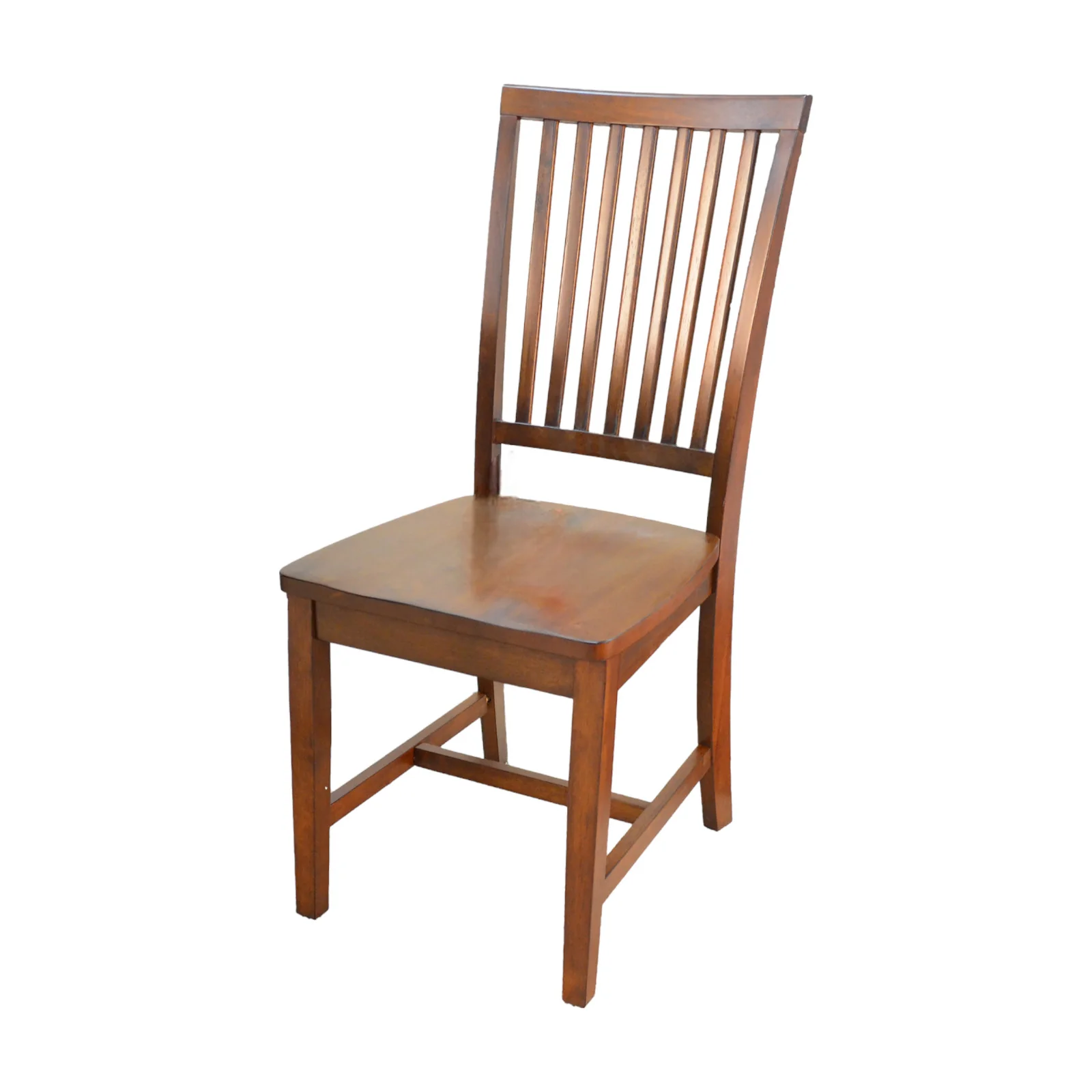 Chestnut Wood Slat Back Dining Side Chair By Homeroots - Image 2