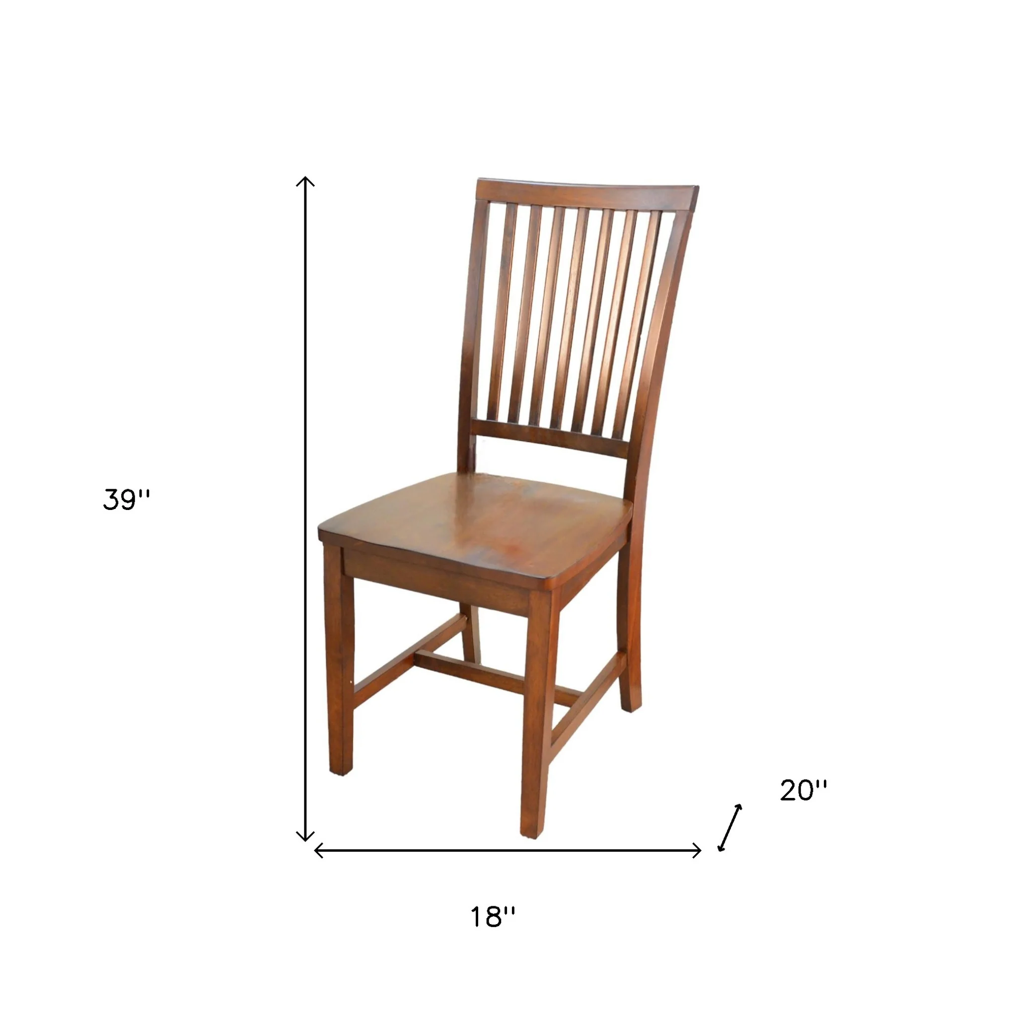 Chestnut Wood Slat Back Dining Side Chair By Homeroots - Image 5