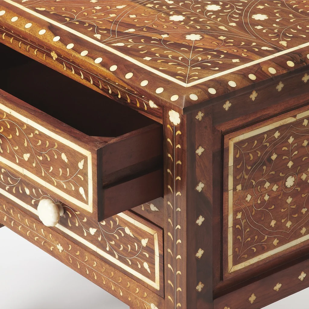 Chevrier Wood & Bone Inlay Accent Chest By Homeroots - Image 2