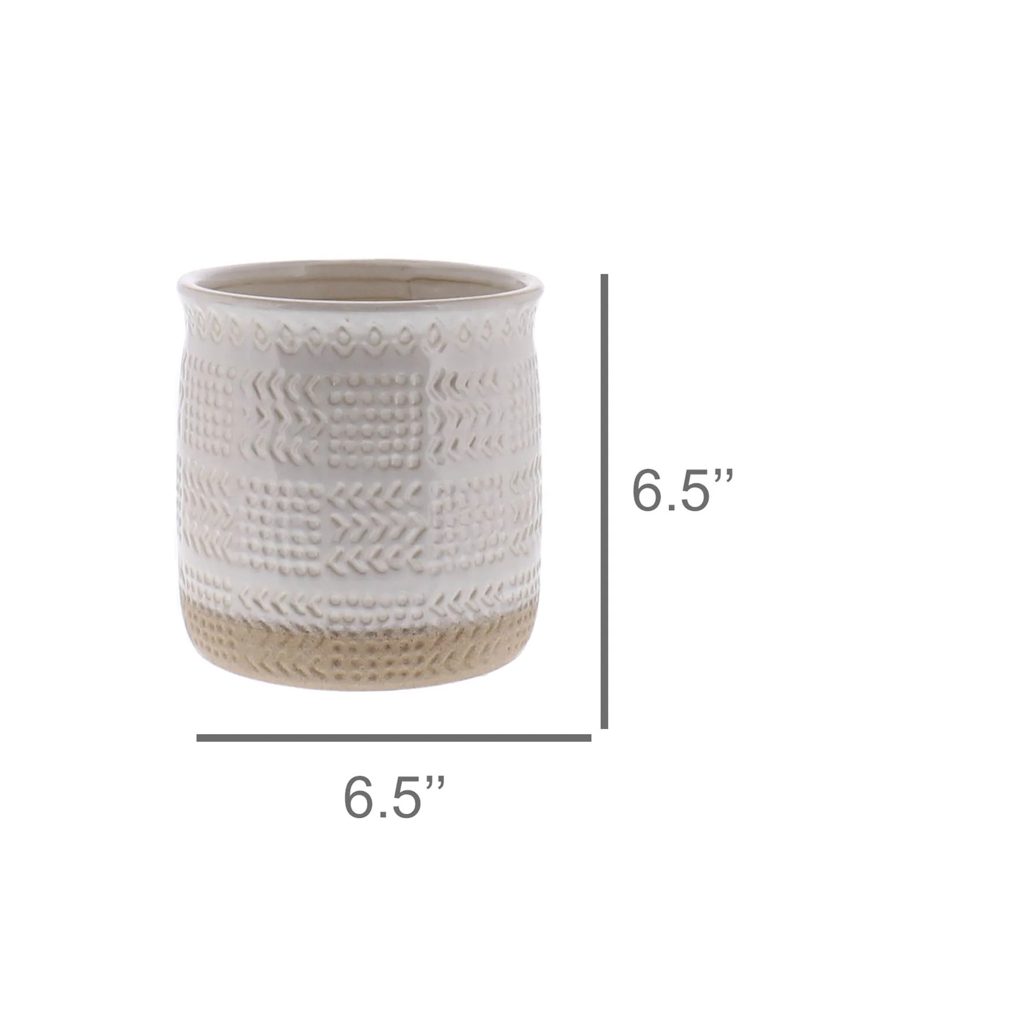 Cheyenne Cachepot, Ceramic - Medium - White Set Of 3 By HomArt - Image 3