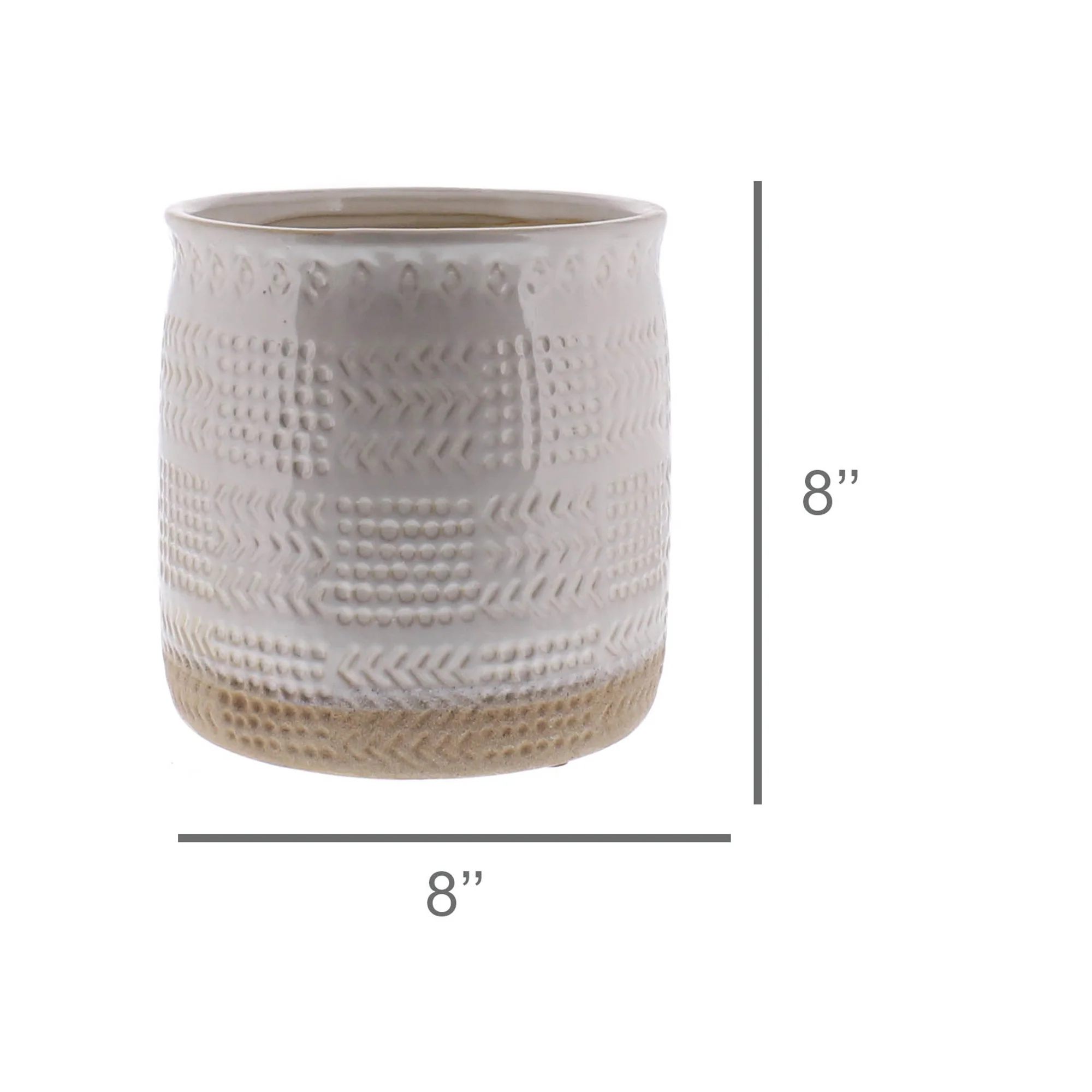Cheyenne Cachepot, Ceramic - Medium - White Set Of 3 By HomArt - Image 6