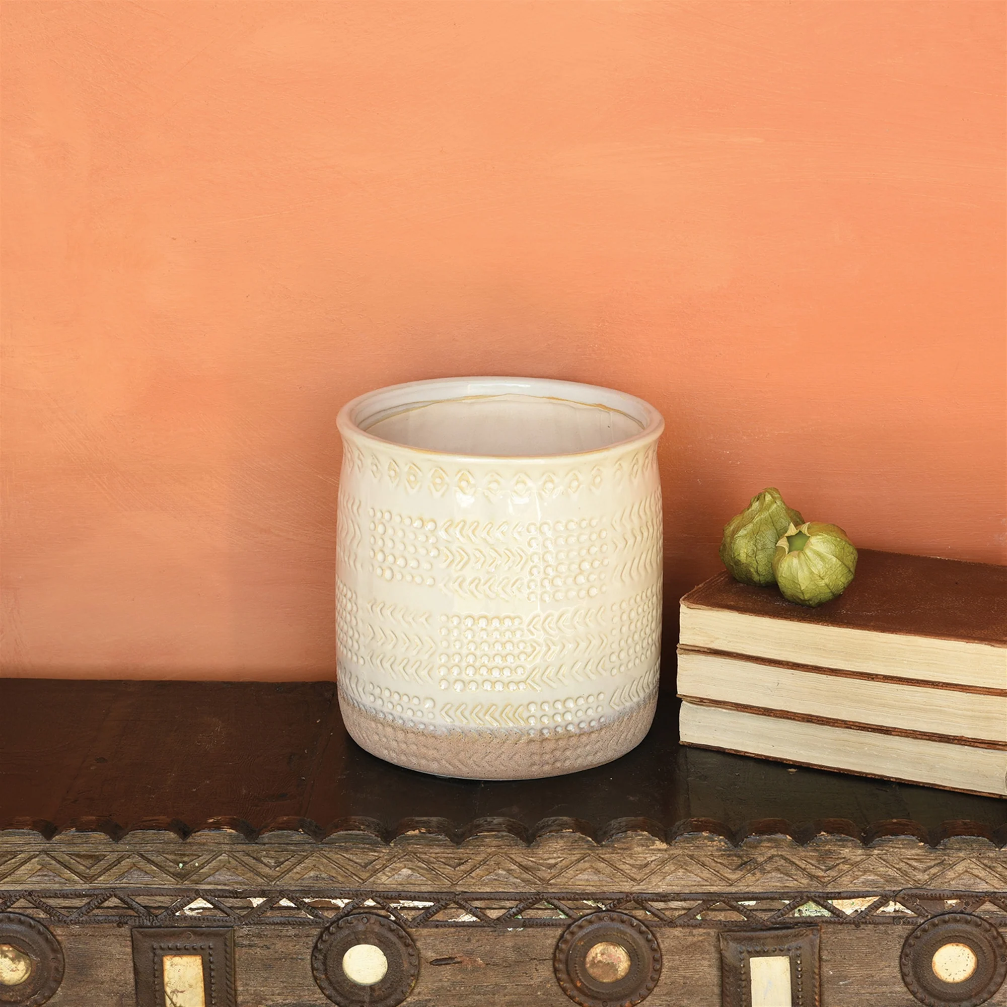 Cheyenne Cachepot, Ceramic - Medium - White Set Of 3 By HomArt - Image 7
