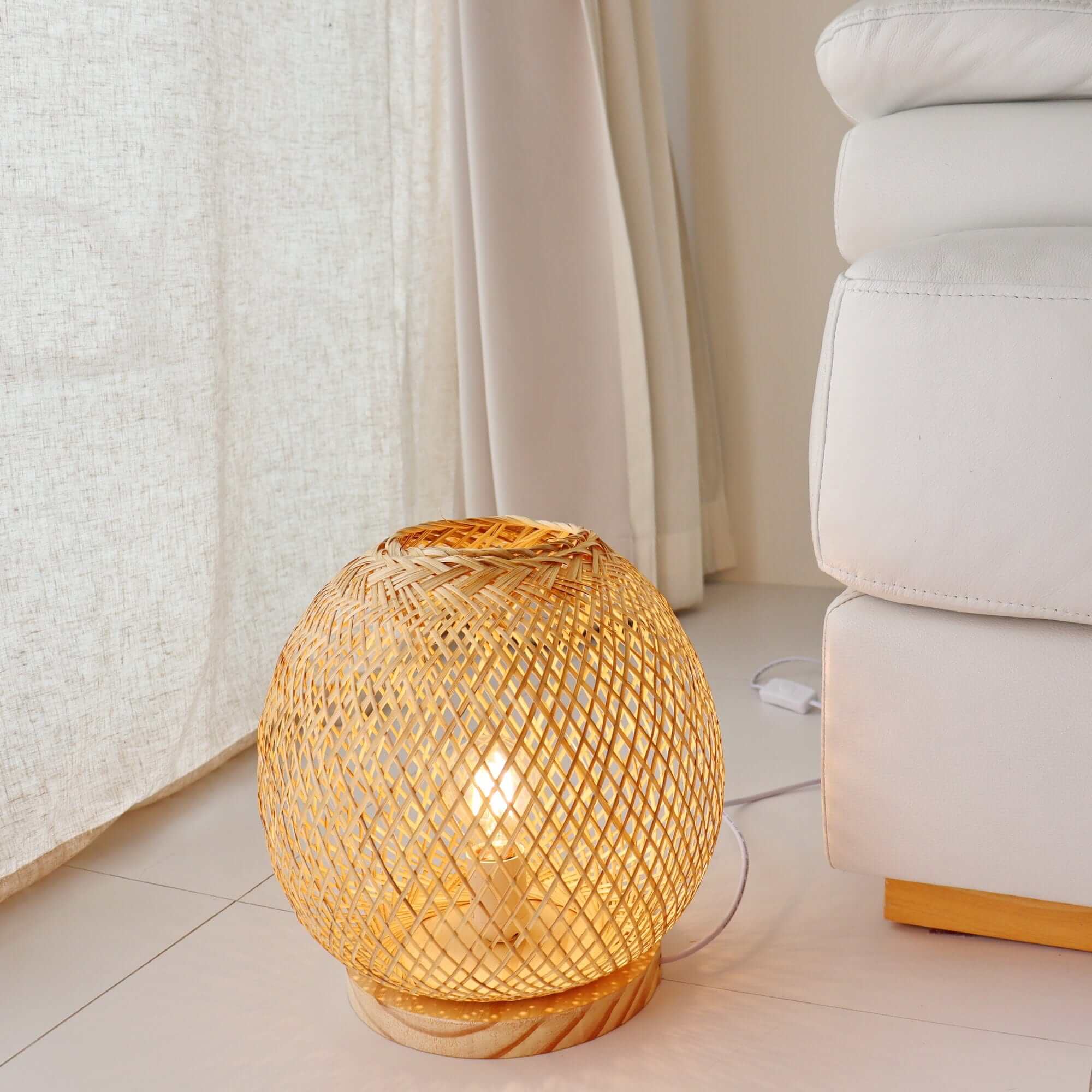 Chi Na Bamboo Weaving Table Lamp - Organic Elegance Illuminated By Thaihome - Image 2