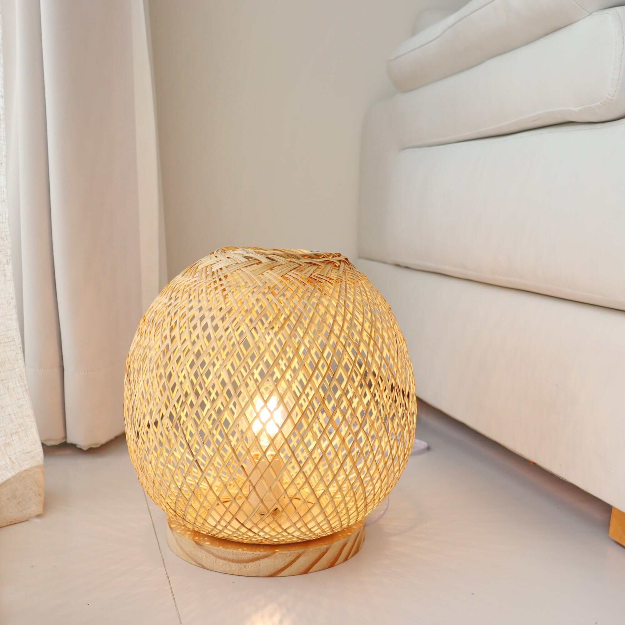 Chi Na Bamboo Weaving Table Lamp - Organic Elegance Illuminated By Thaihome - Image 5
